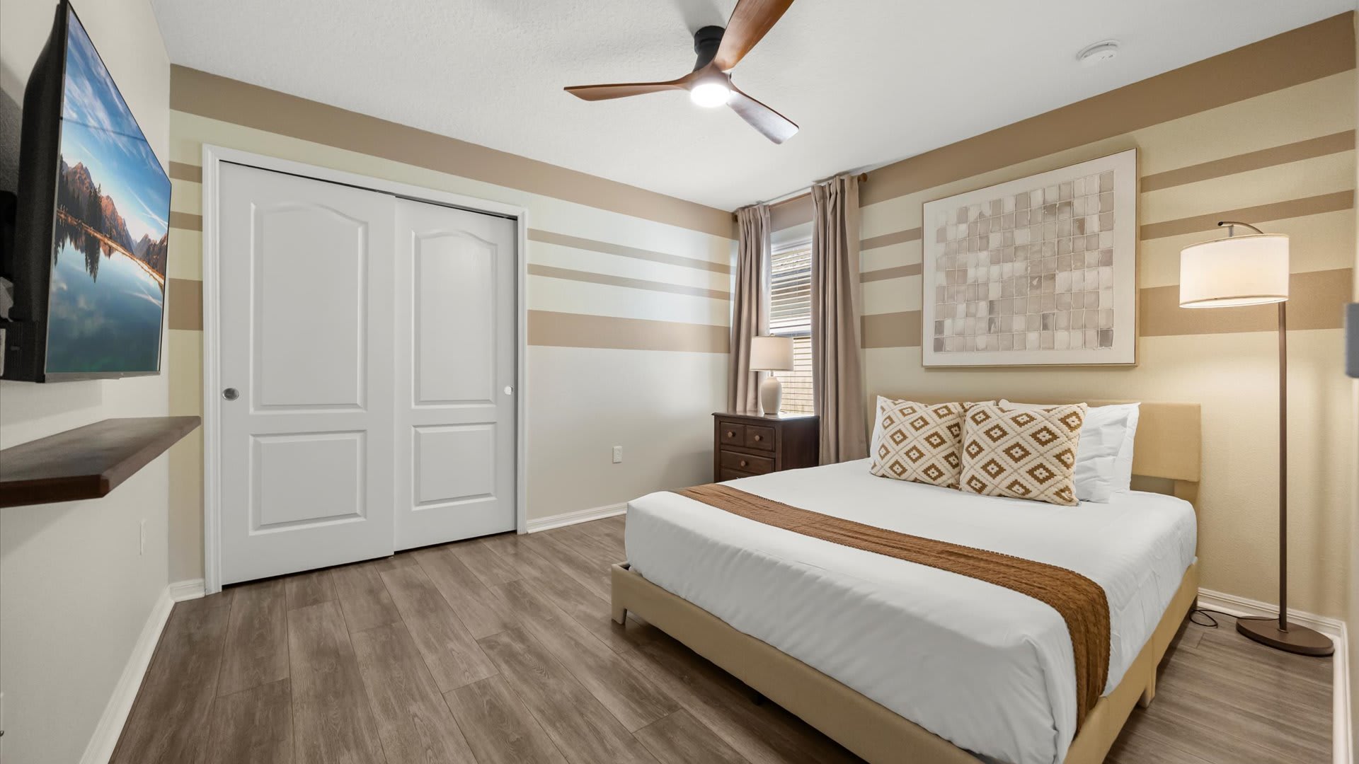 Modern Queen Bedroom – Clean and sophisticated with calming decor.