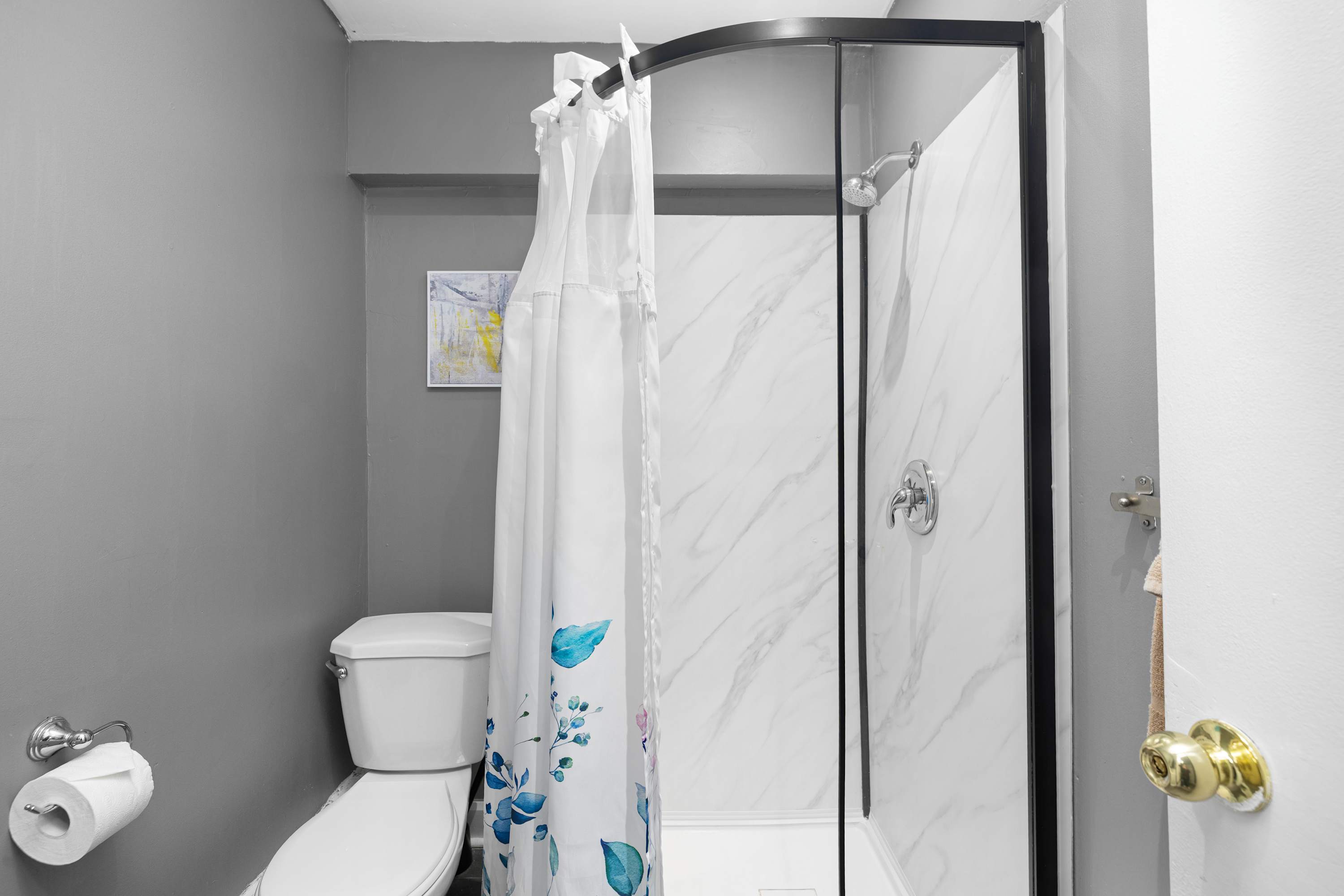 Full bathroom with a standing shower