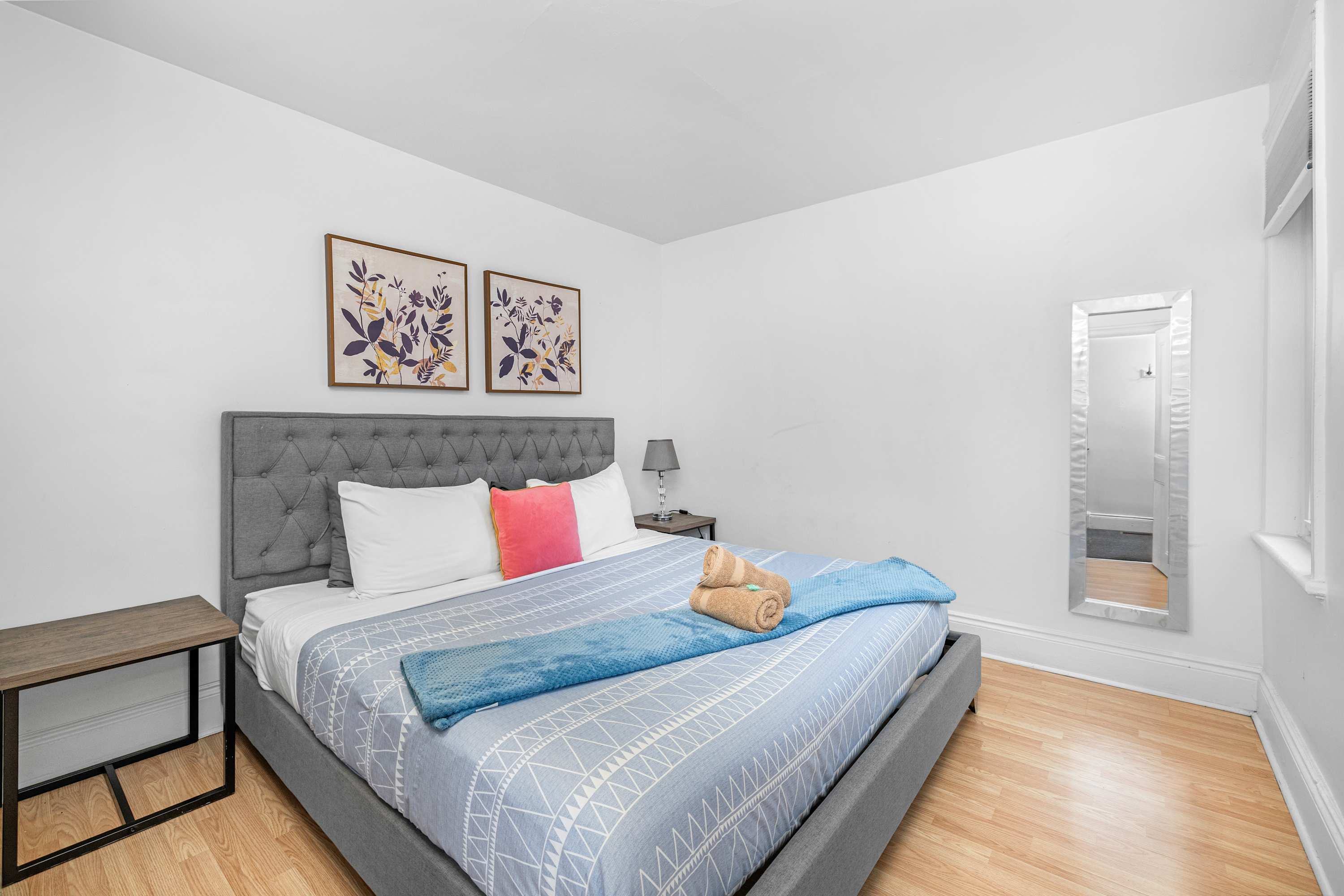 King Bedroom with fresh linens.