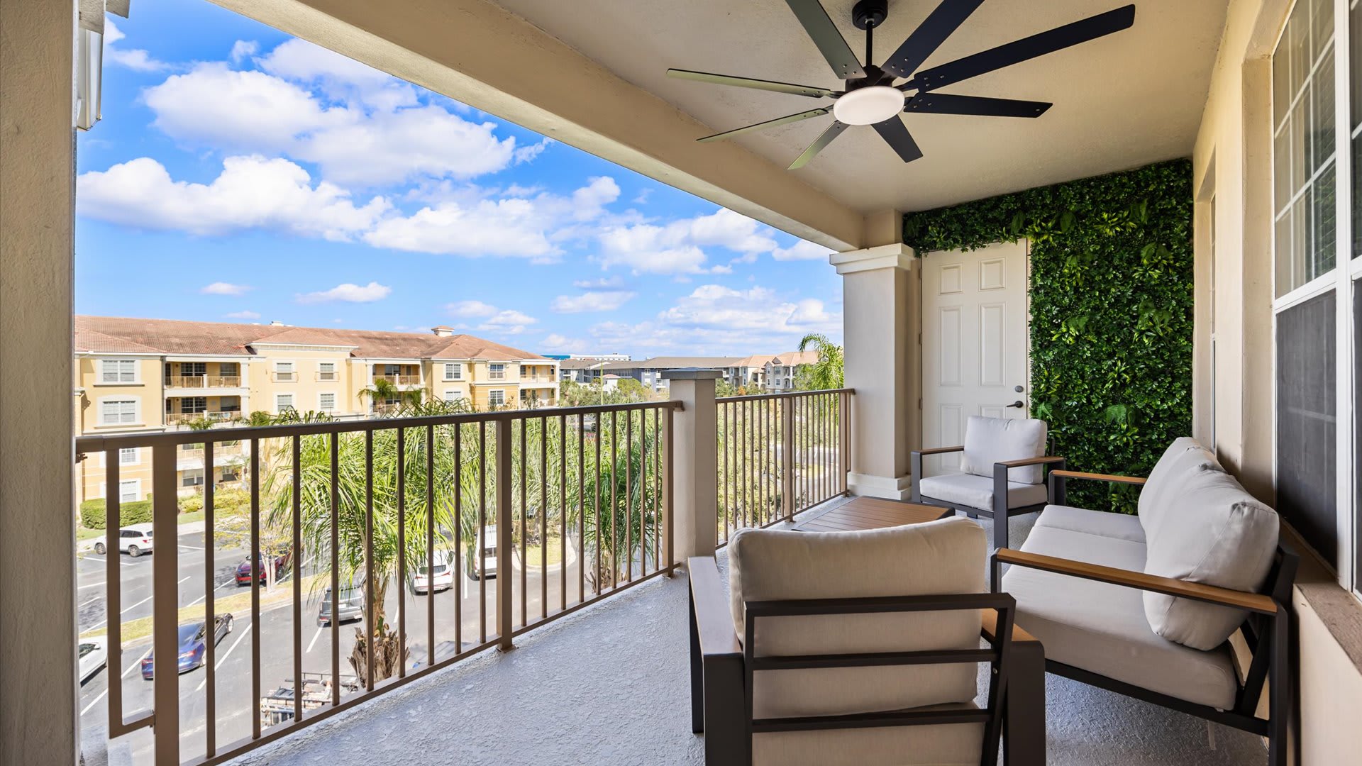 Furnished private outdoor patio area