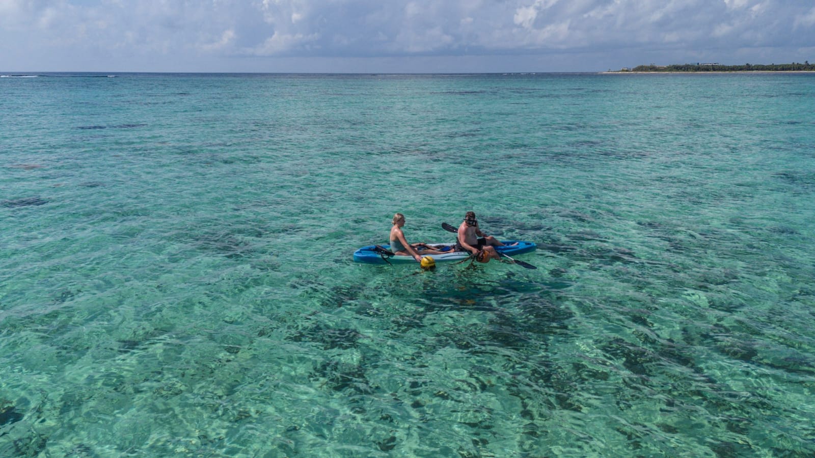 Enjoy our kayaks and glide across the crystal-clear, turquoise sea — a peaceful and unforgettable moment on the water.