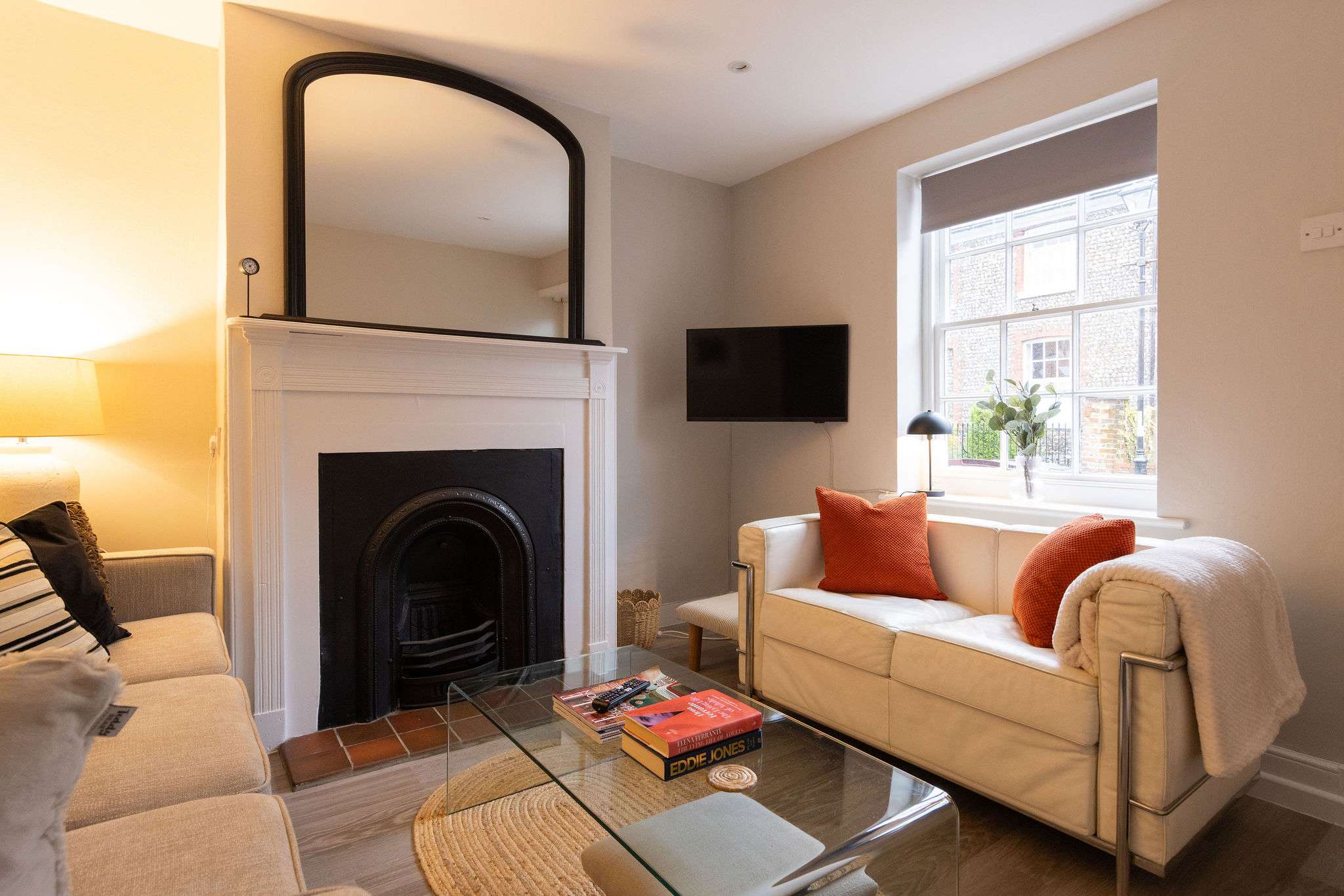 Unwind on the comfy sofa after a day exploring the city.