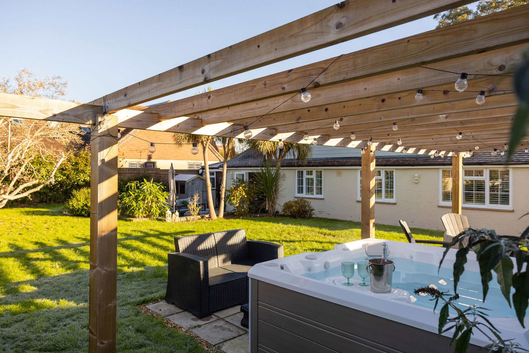 Relax in the garden Hot Tub (£150 surcharge)
