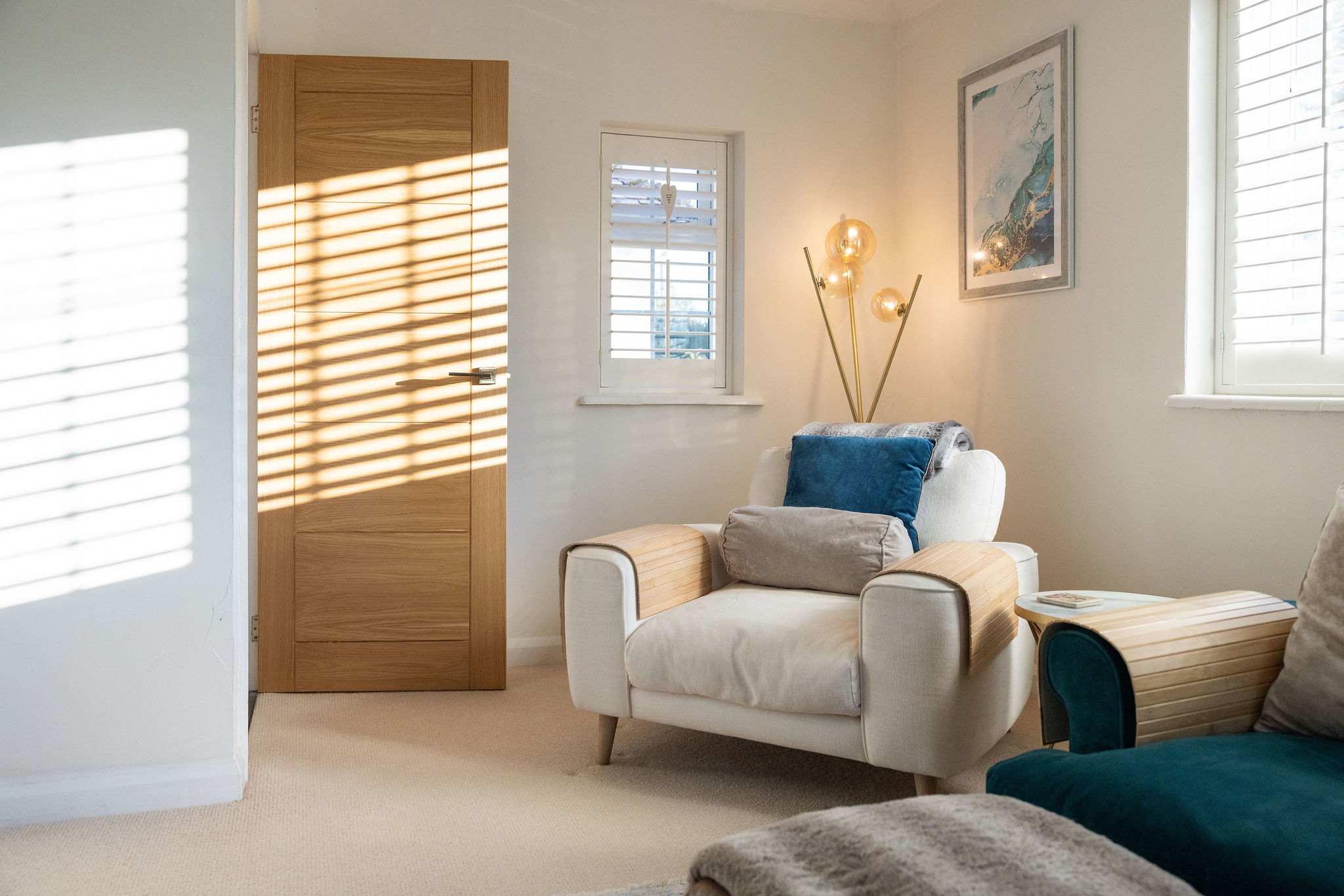 This comfy corner is perfect reading spot!