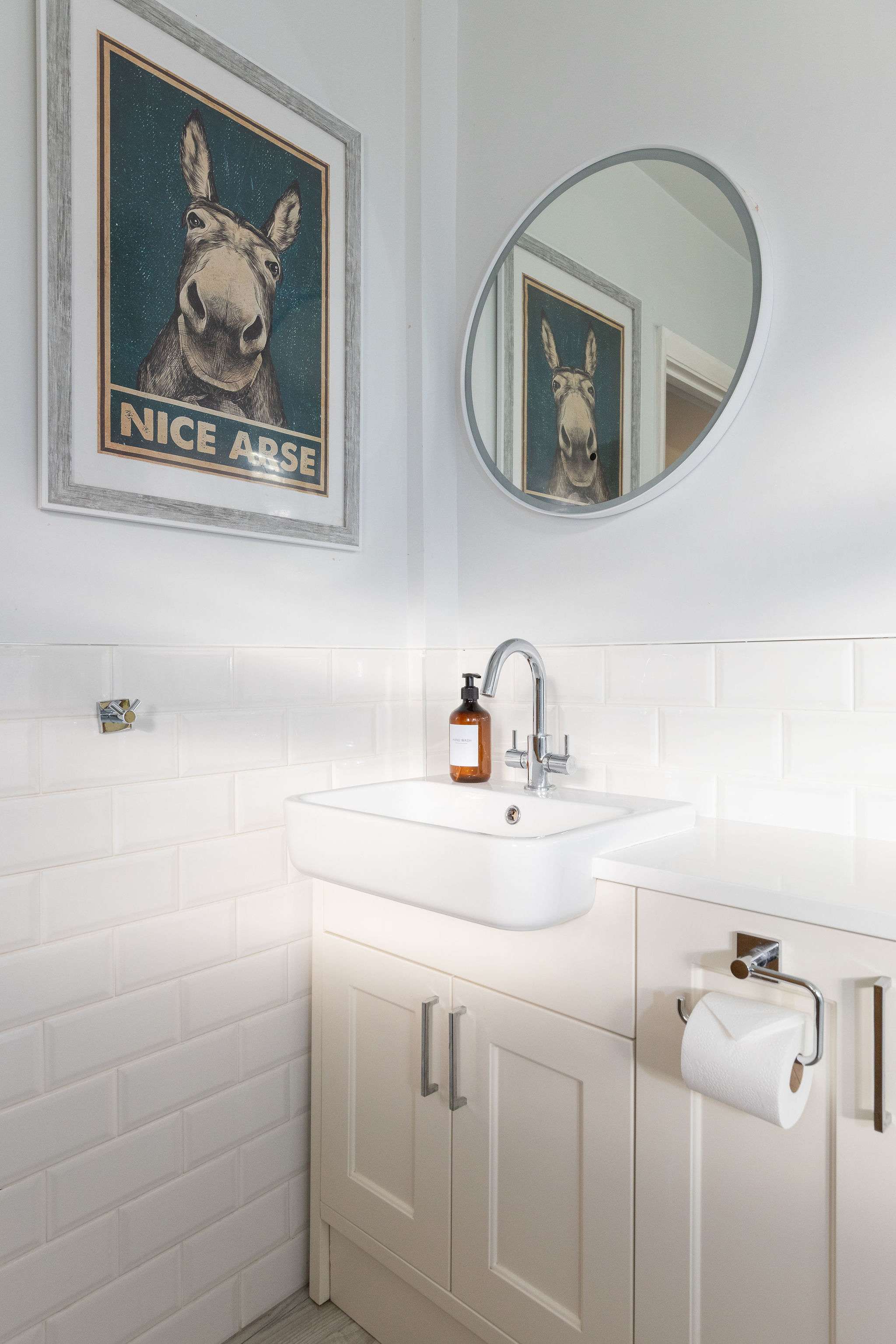 Sink with overhead mirror