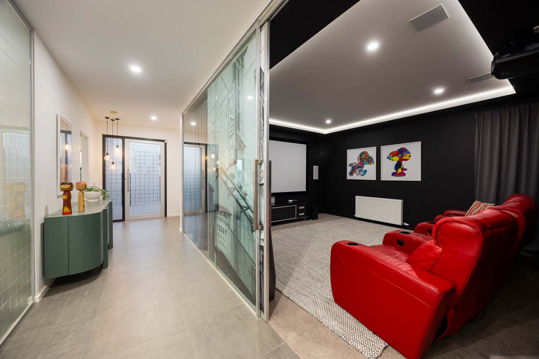 Entrance Hallway with Theatre Room