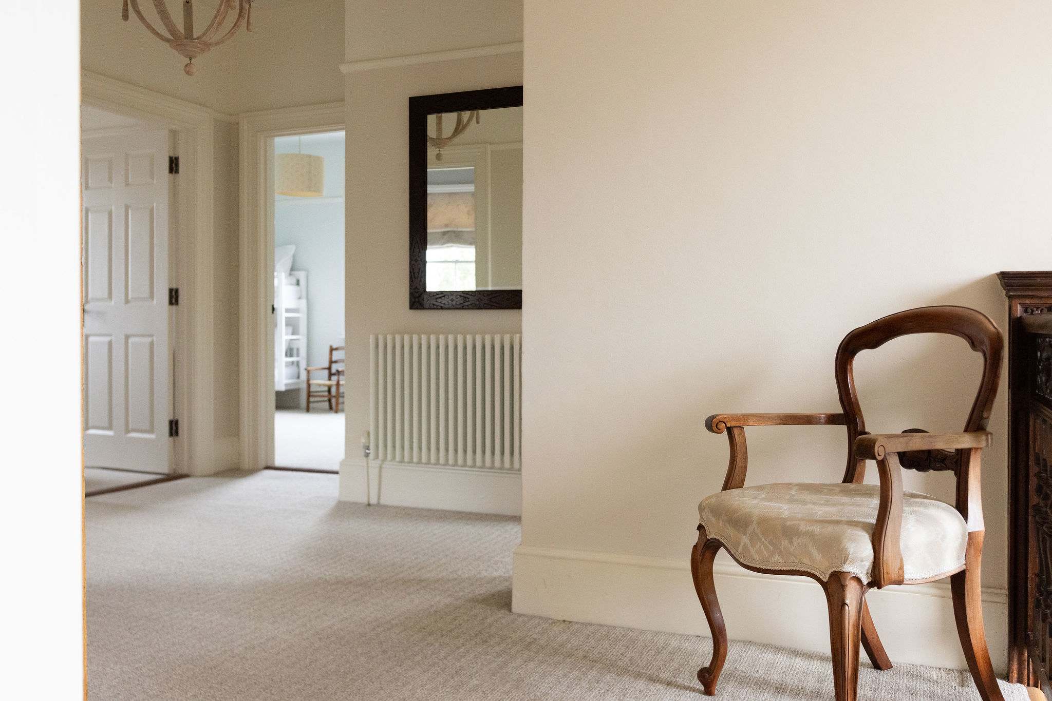 Quiet landing with seating nook