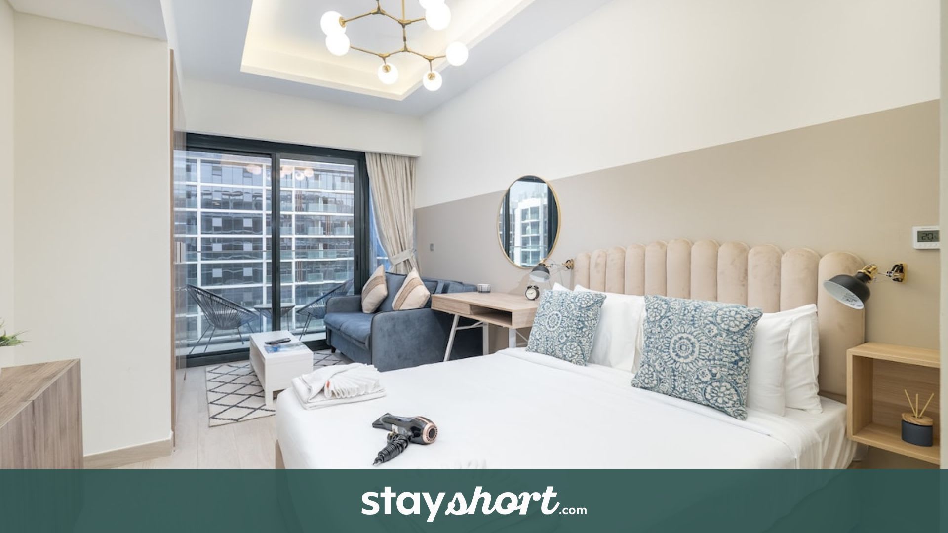 Free housekeeping visits during your stay - StayShort - Trendy Studio in Meydan that is Ideal for 4 Guests! — MBR, Dubai — vacation rental