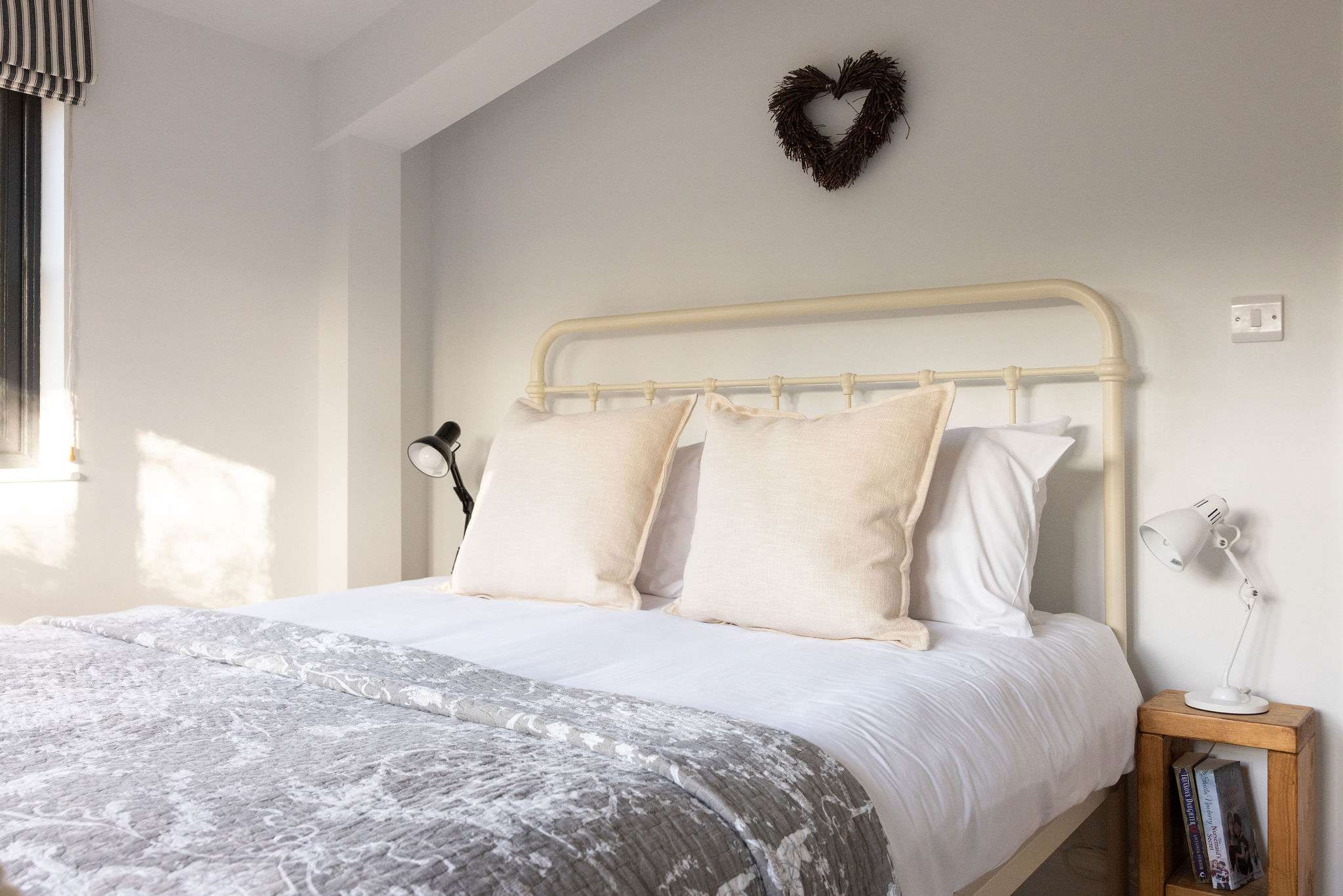 Double bedroom with iron bedstead