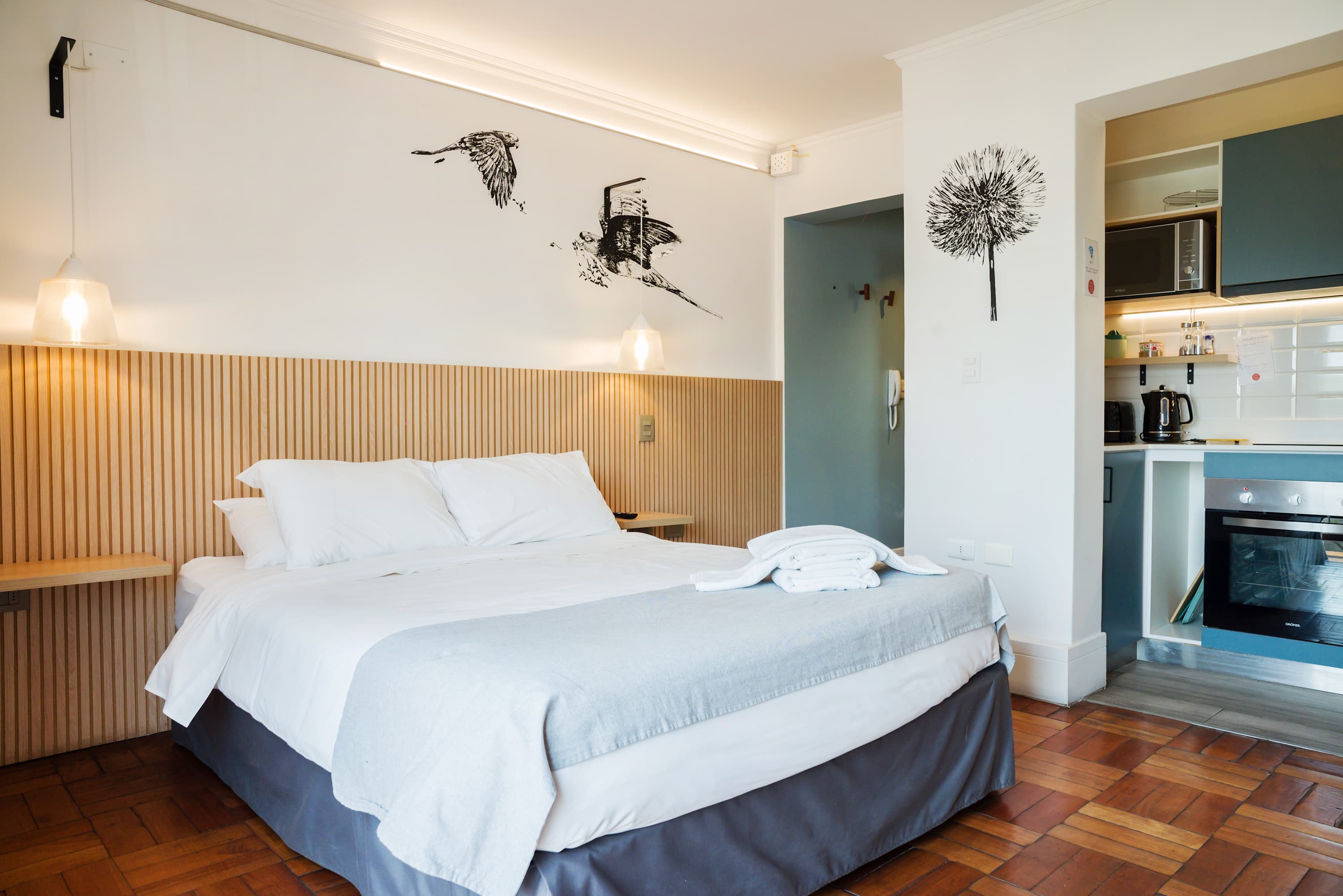 Charming studio with modern amenities and artistic decor, perfect for a cozy stay in the heart of Chile.