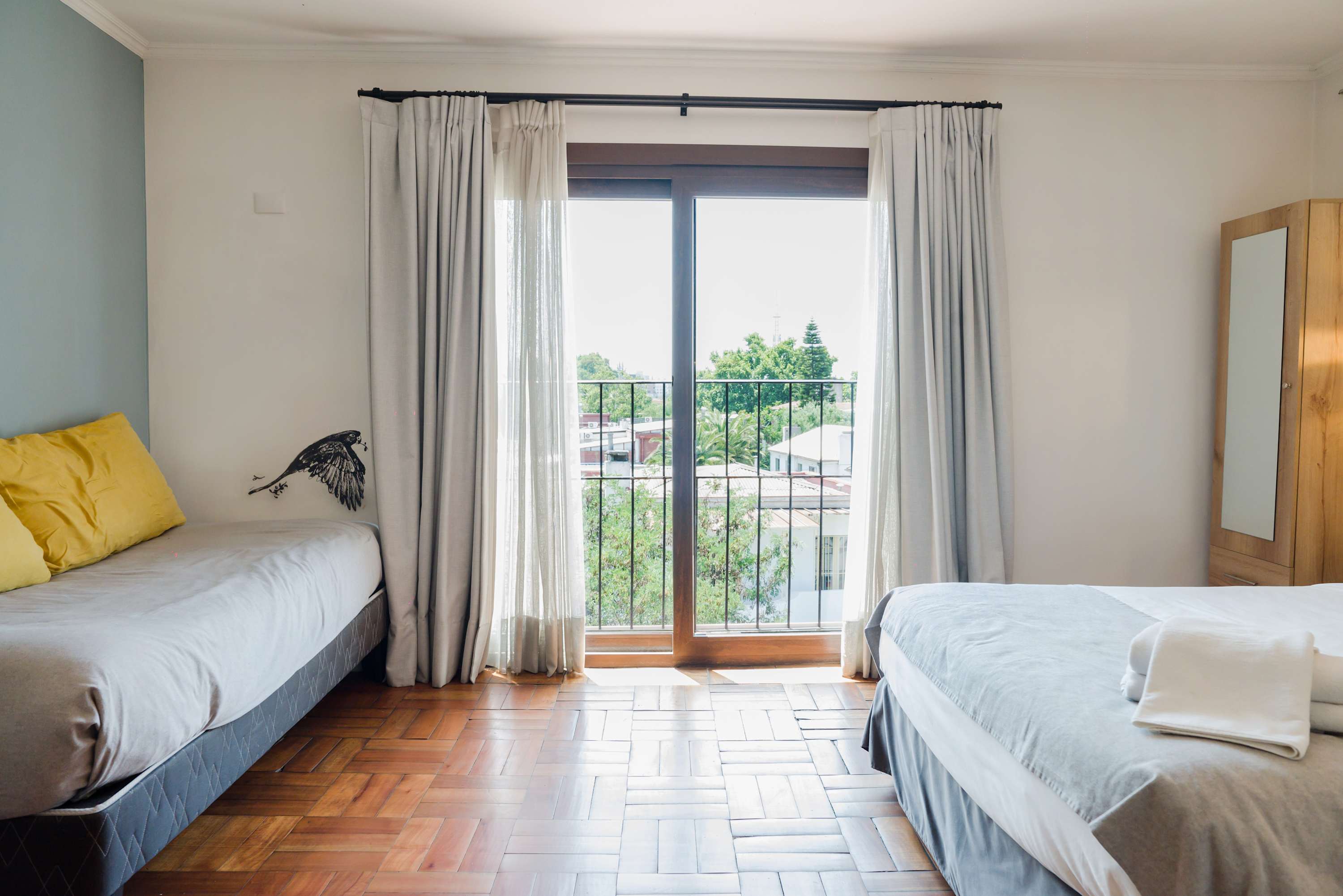 Bright and airy studio with balcony view, perfect for a cozy stay in Chile.