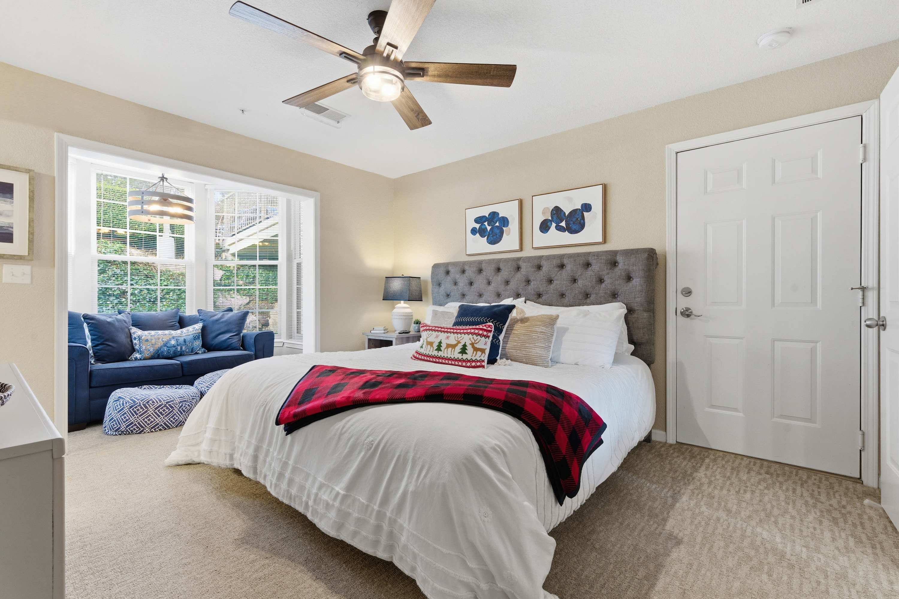 Relax in the king suite with smart TV and additional seating