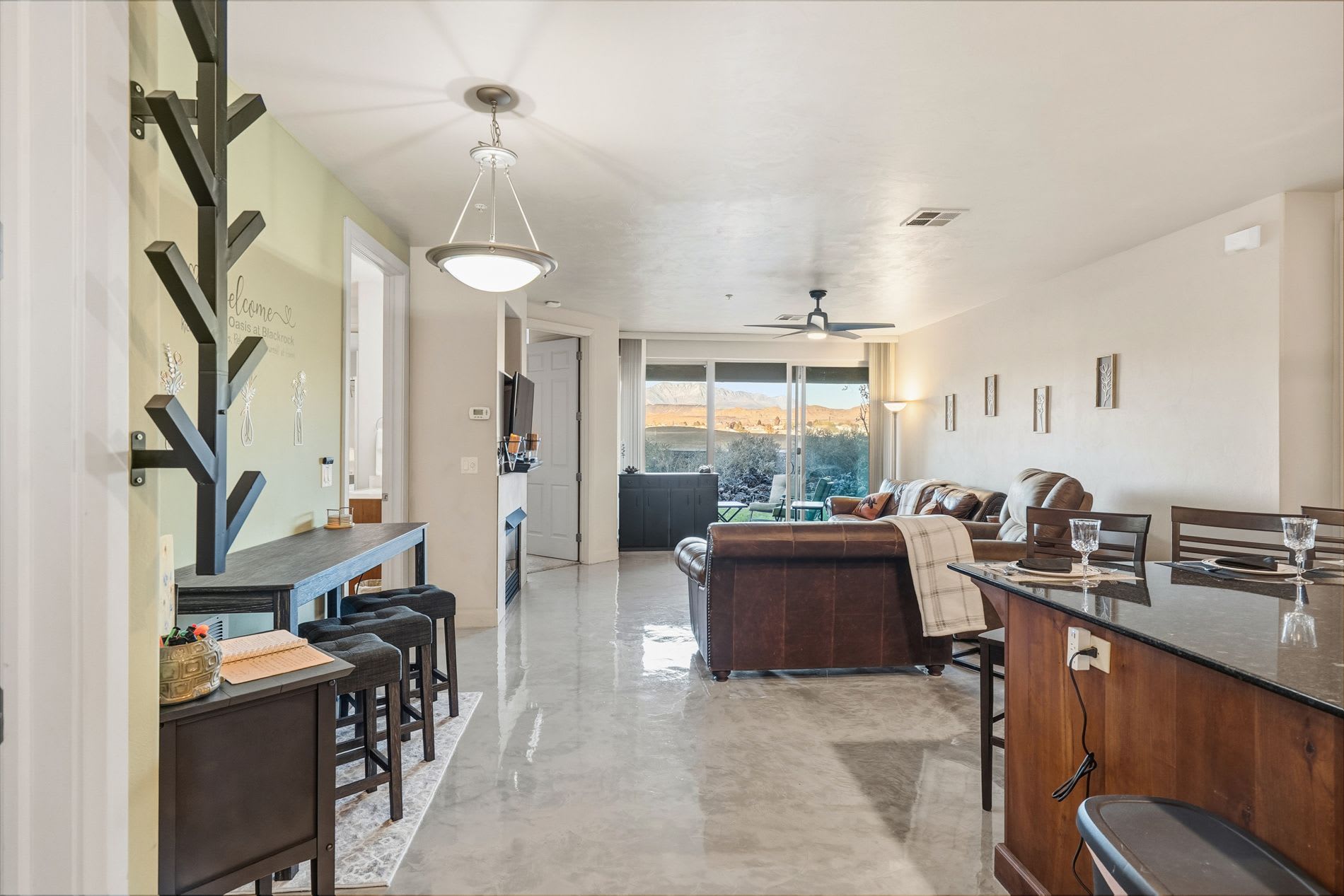 Kitchen and family room