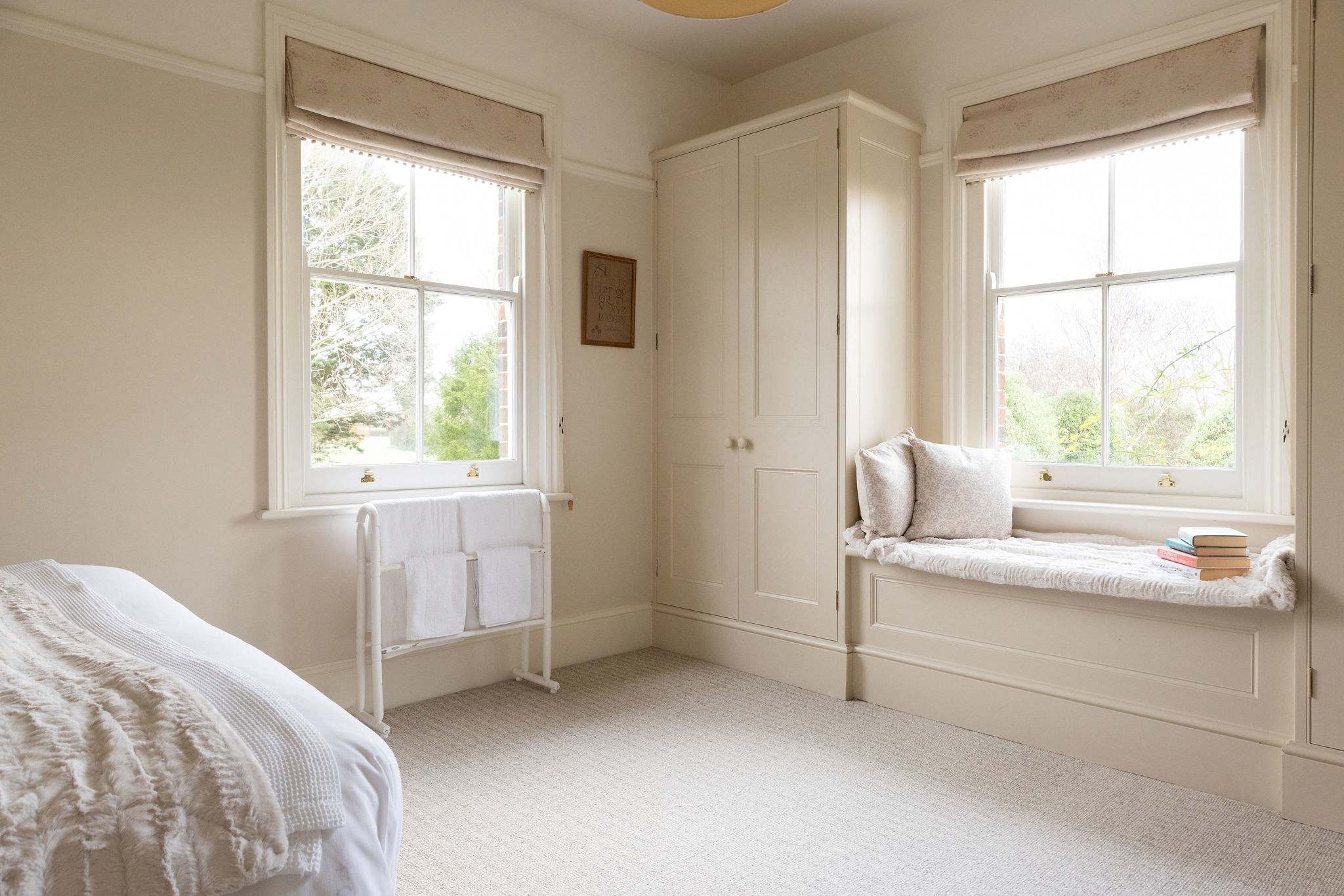 Beautiful bedroom with window seat