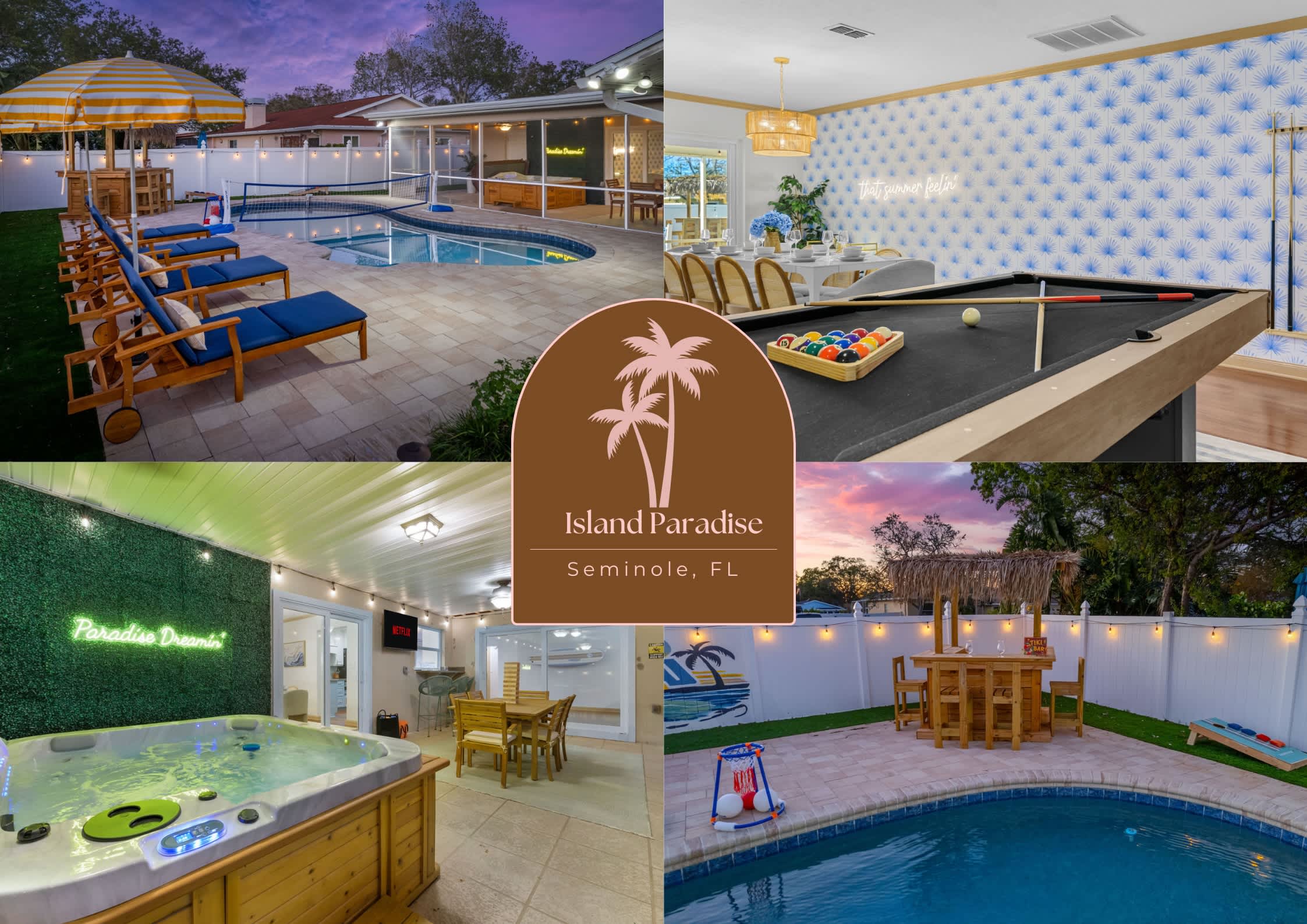 Paradise! Htd Pool, Tiki Bar, Hot Tub, & Games — Seminole, FL — vacation rental
