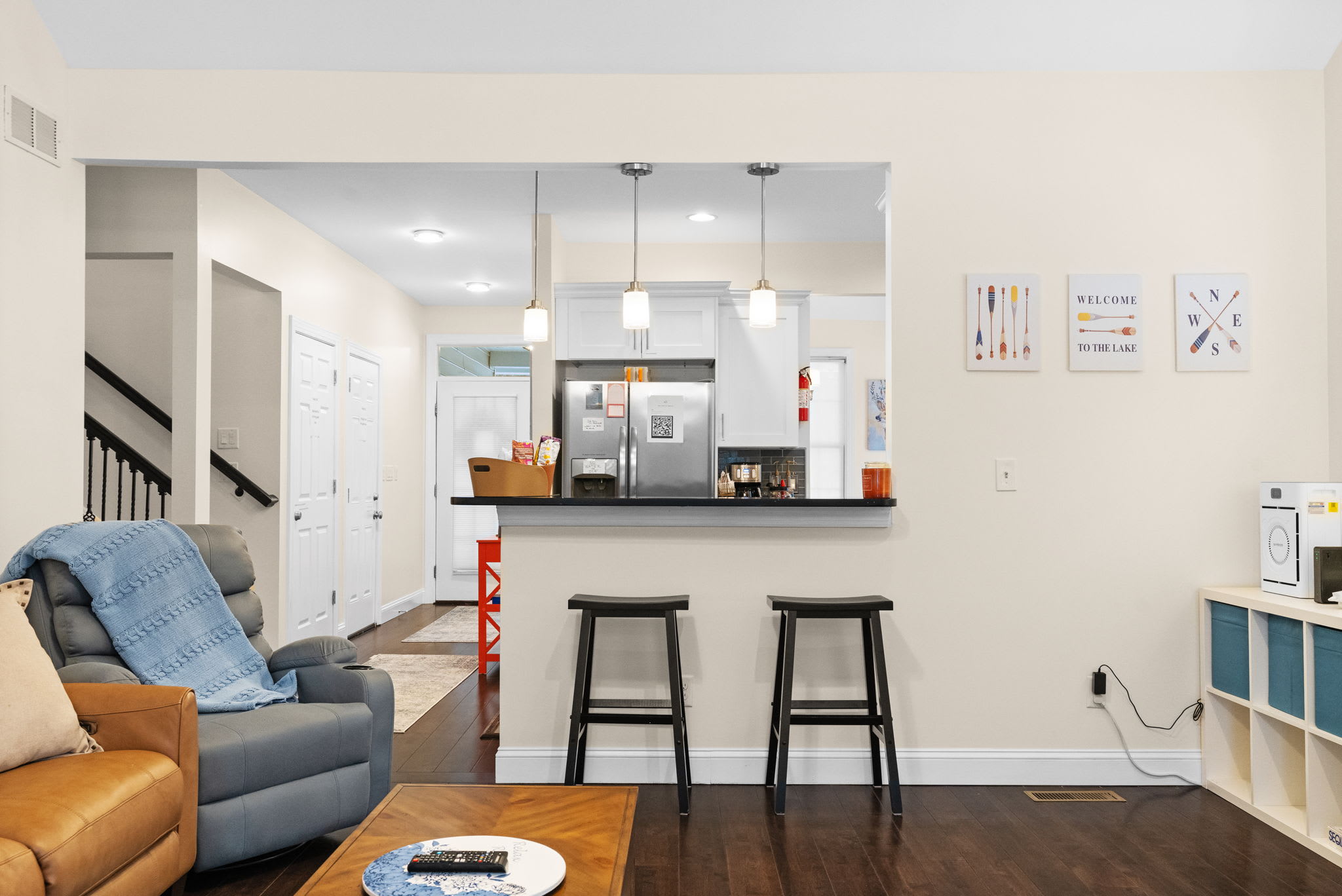 Comfortable living room with in Poconos cabin