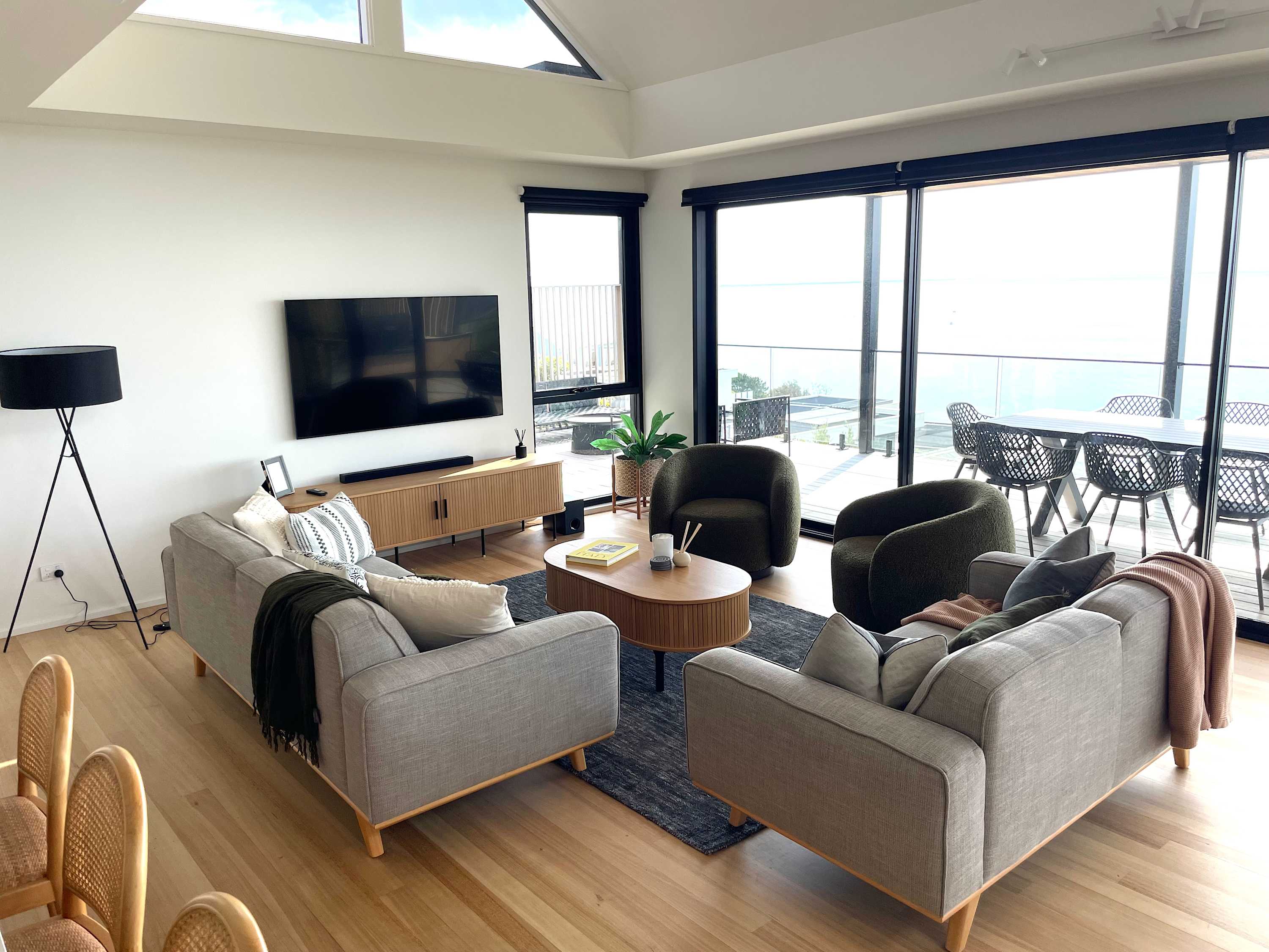Living Room with sea views