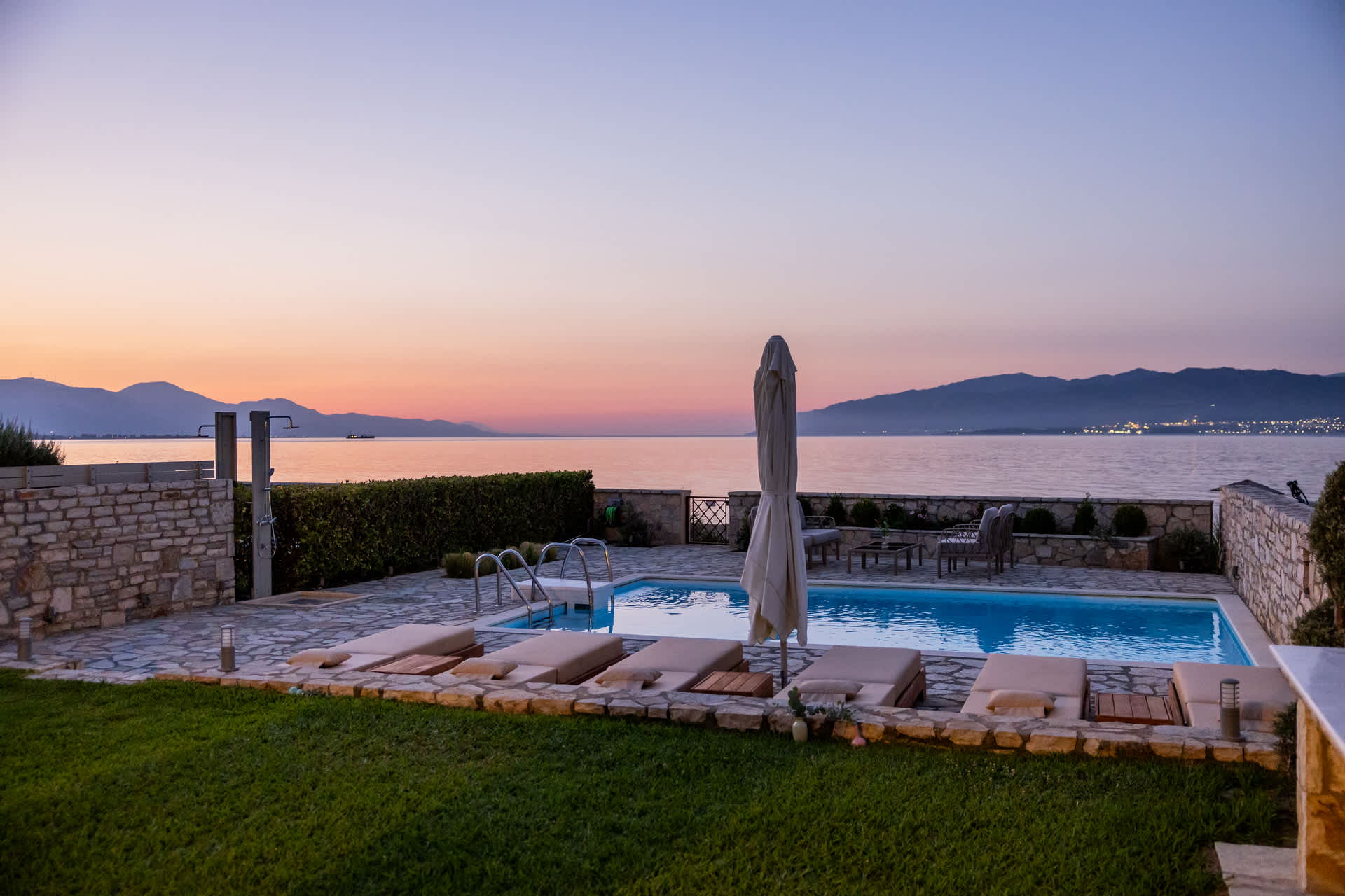 Seafront Villa Ciel with Private Pool in Nafpaktos — Platanitis, Mainland Greece — vacation rental
