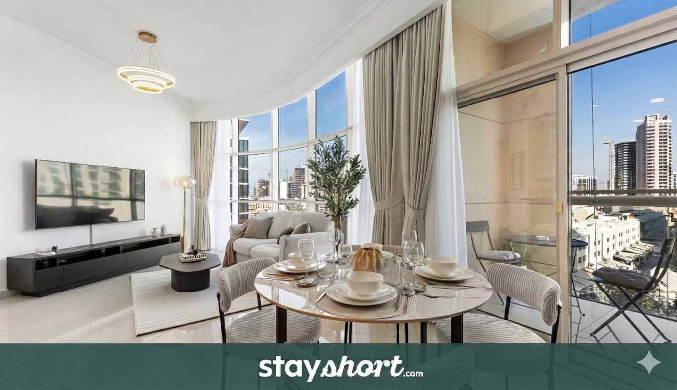 Free housekeeping visits during your stay - StayShort - Stylish 1-Bedroom Home Sleeps 4 in JVC — JVC, Dubai — vacation rental