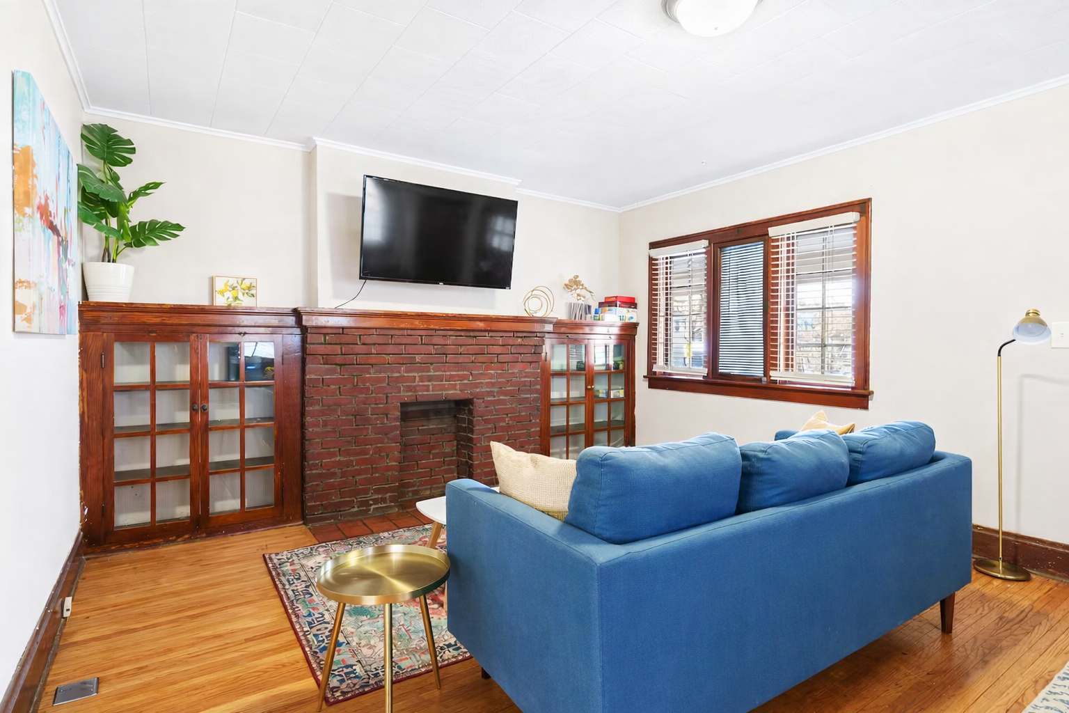 Stream your favorites on the smart TV in the stylish living room