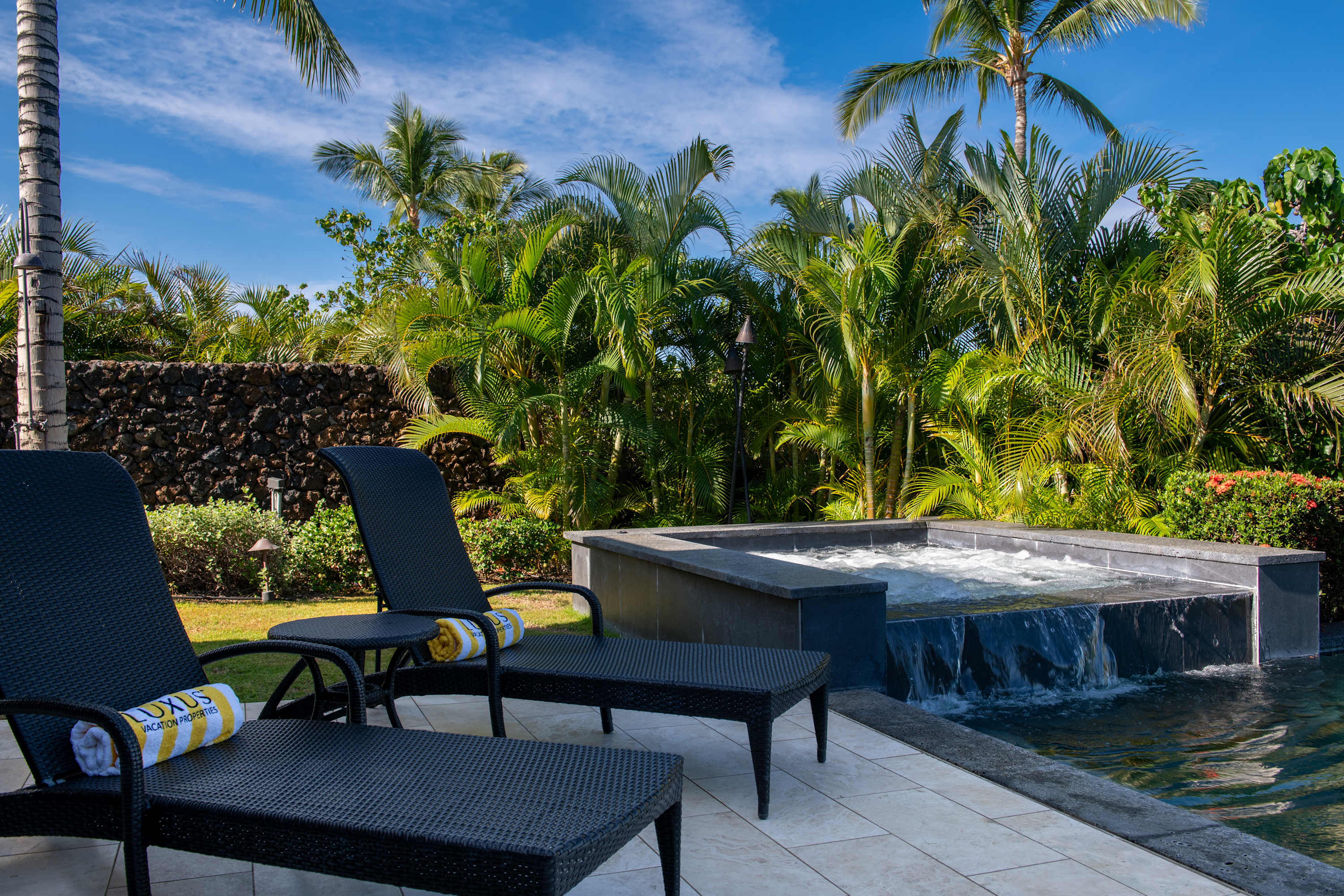 Lanai & Pool/Hot Tub | Hale Nanea at Residences of Laulea, Big Island, Hawaii, by Luxus Vacation Properties