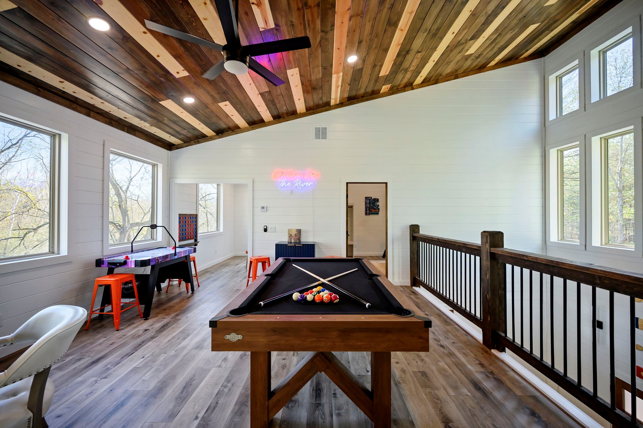 Loft living meets game-night energy, rack ’em up and unwind
