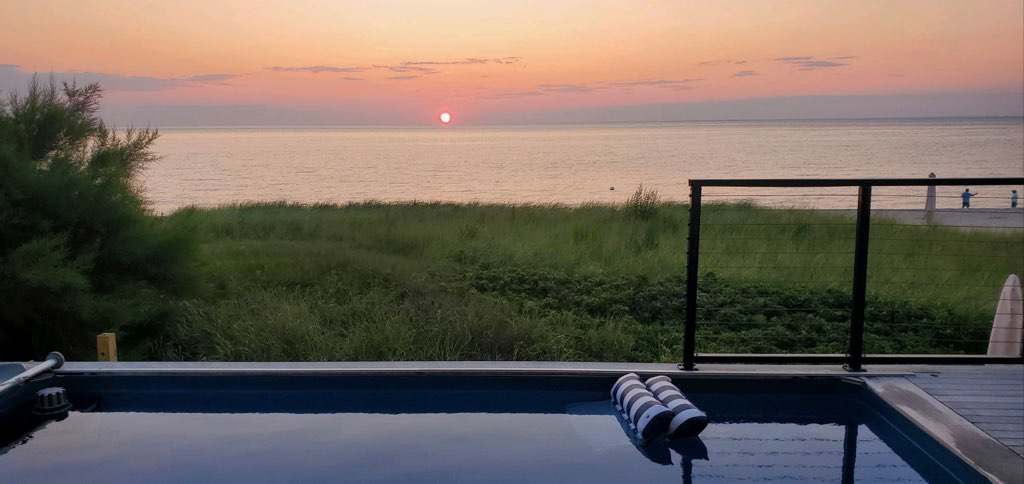 Modern North Fork Retreat: Beachfront, Heated Pool