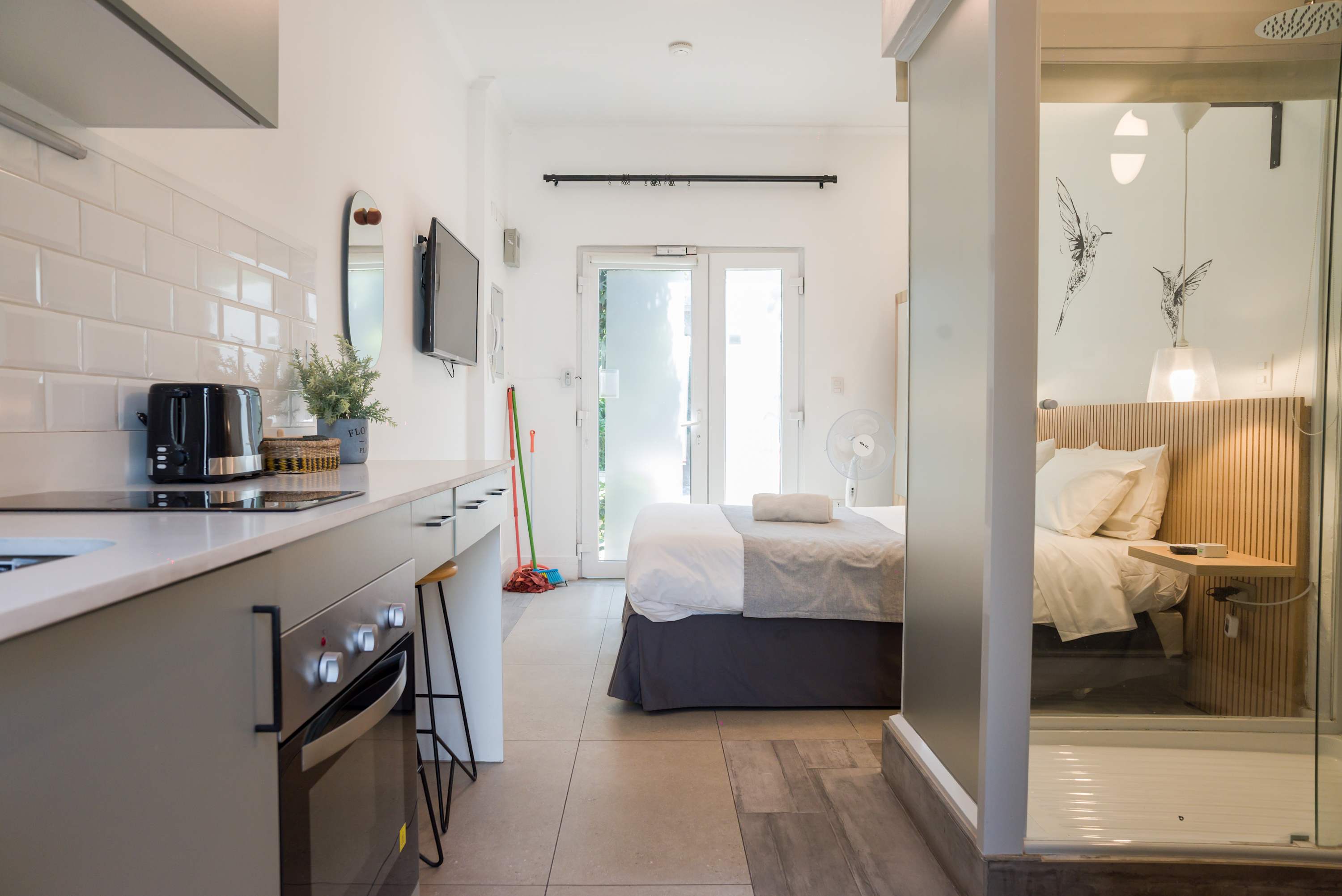 Chic studio with modern amenities and cozy sleeping area, perfect for a relaxing stay in the heart of Chile.