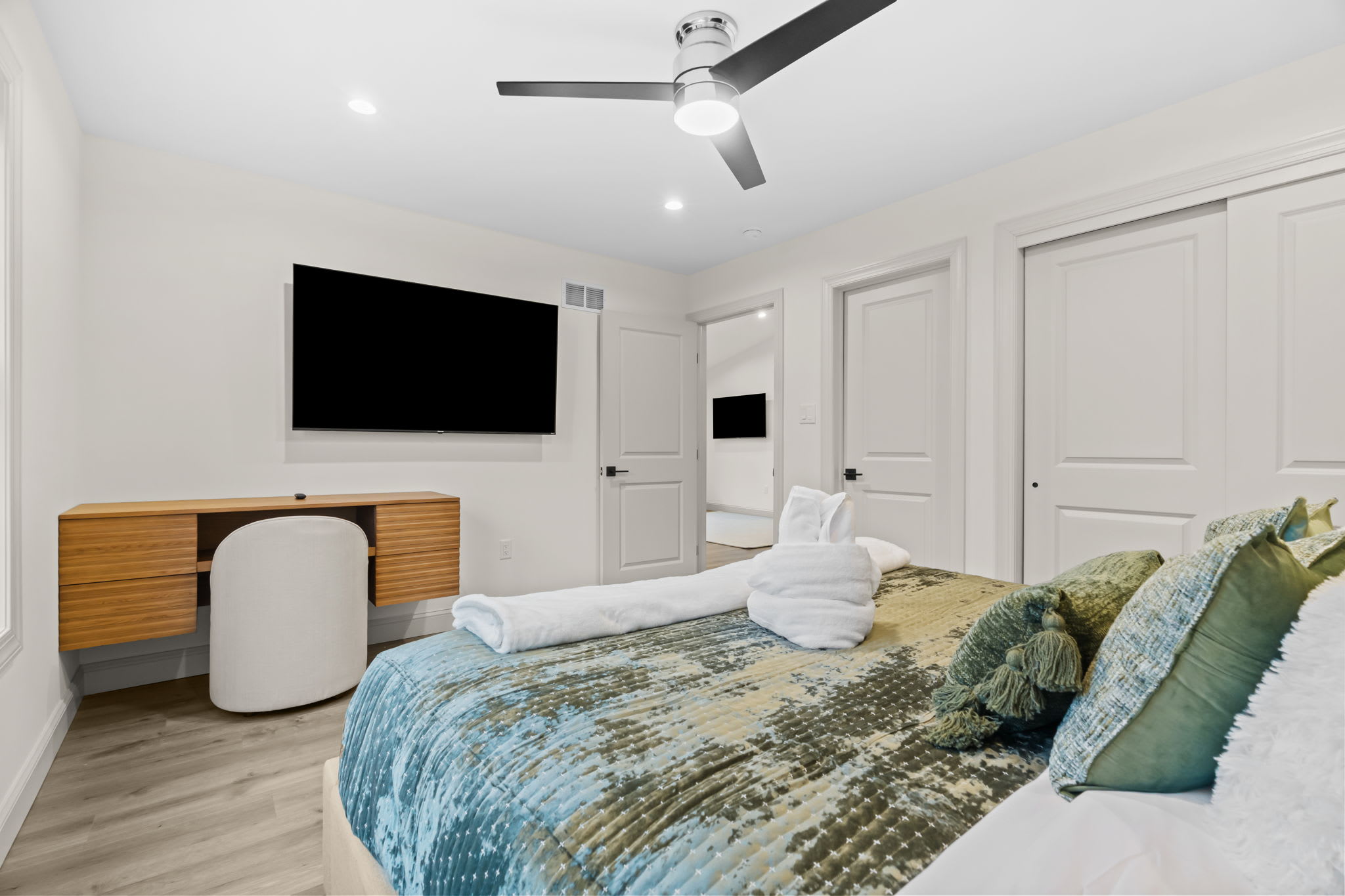 Curl up and watch your favorite shows on the bedroom TV after a day of adventure