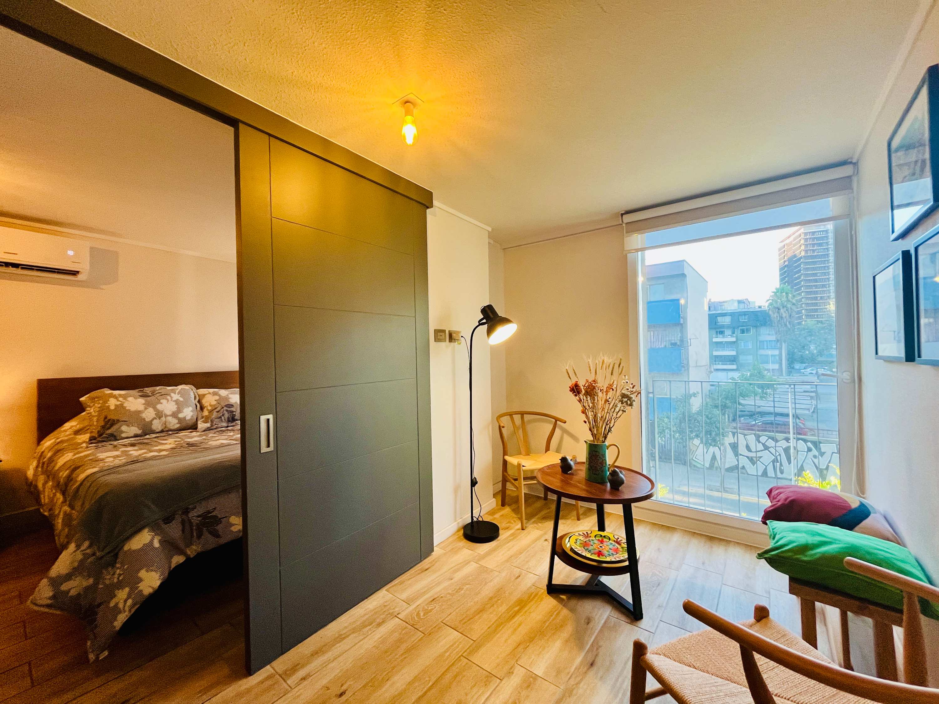 Modern Studio in Downtown Santiago w/ A/C & Gym