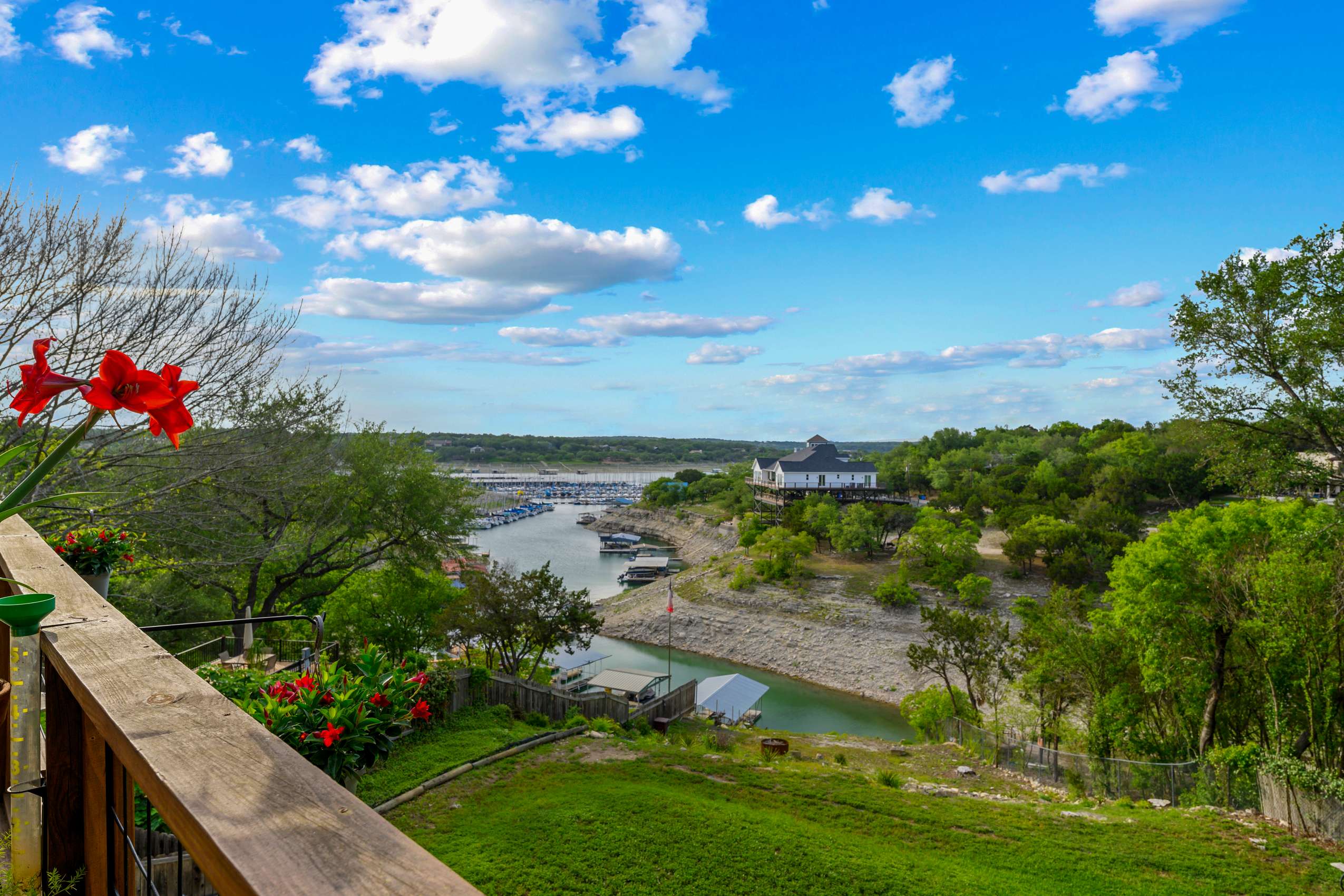 Expansive lake views from the deck