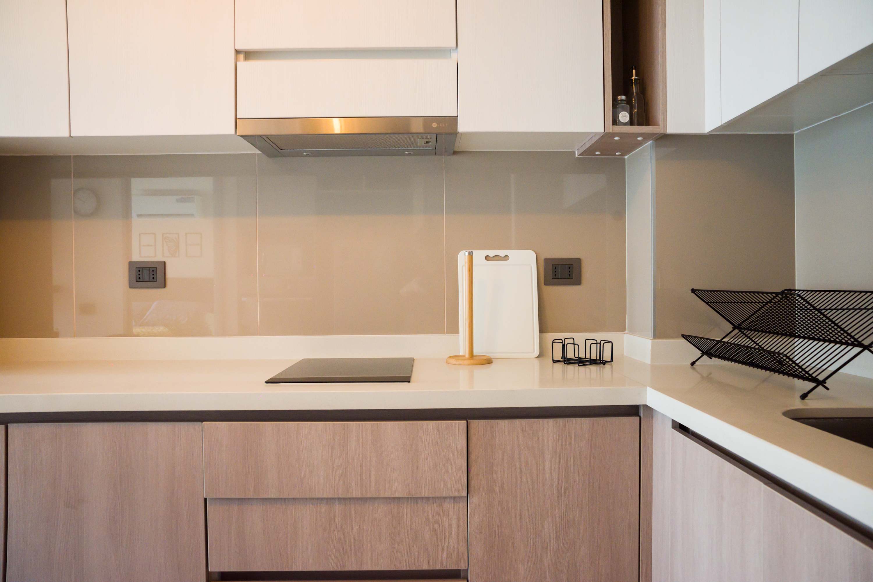 Sleek and modern kitchen with all essentials for a comfortable stay in the heart of Chile.