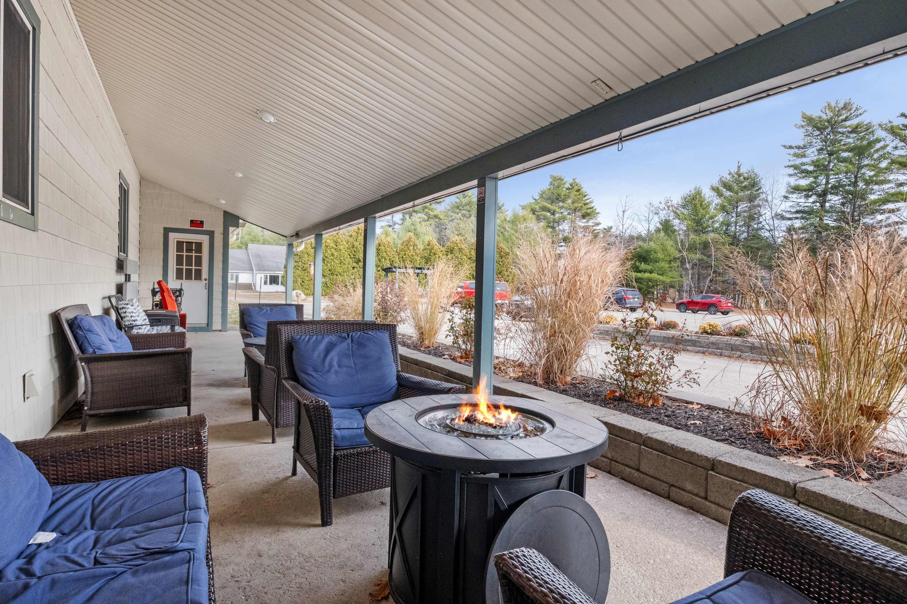 Lounge the day away around one of the community’s crackling firepits