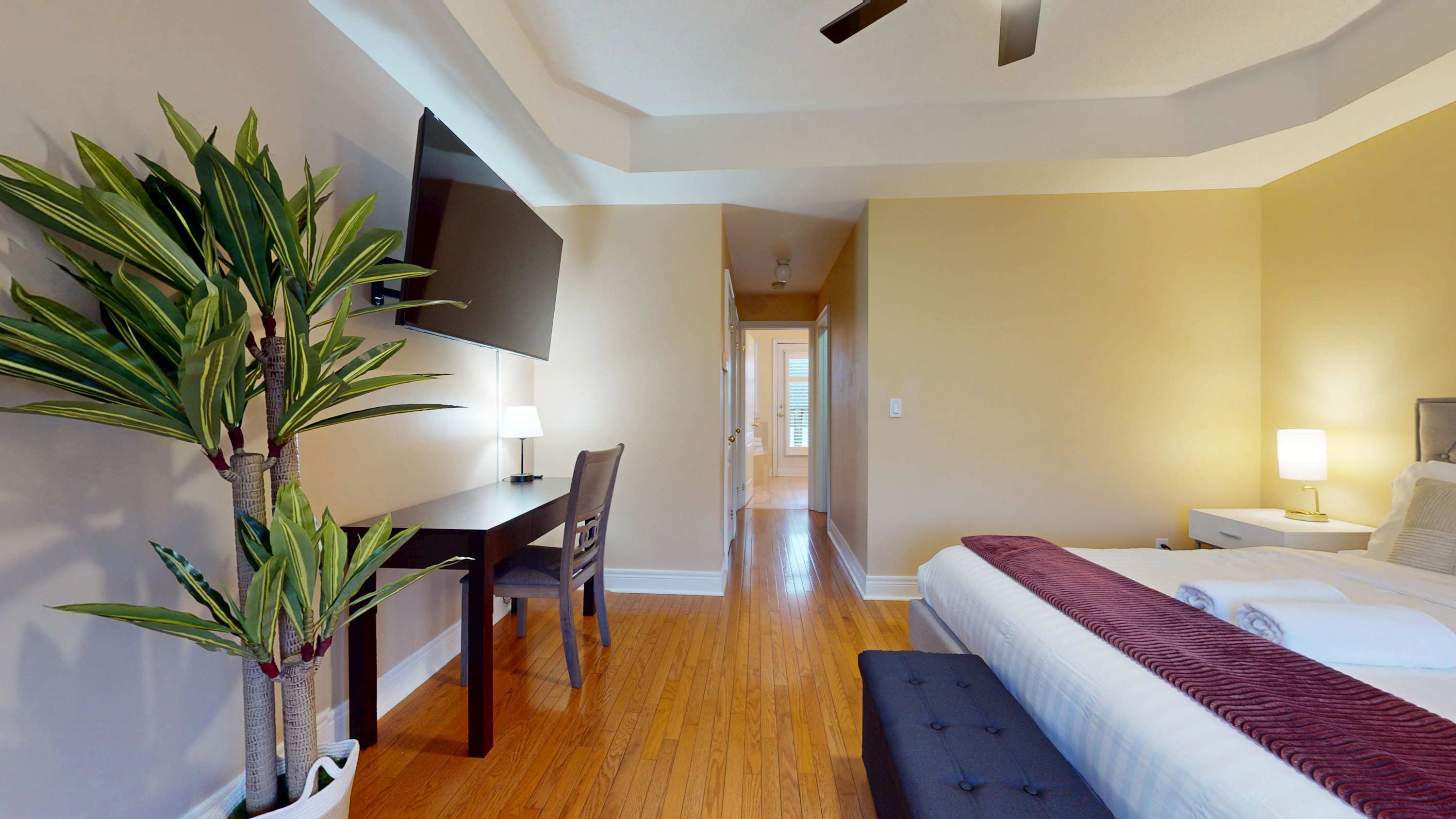 King Bedroom - Stretch out and relax in the spacious primary bedroom, complete with a king bed and stylish décor.