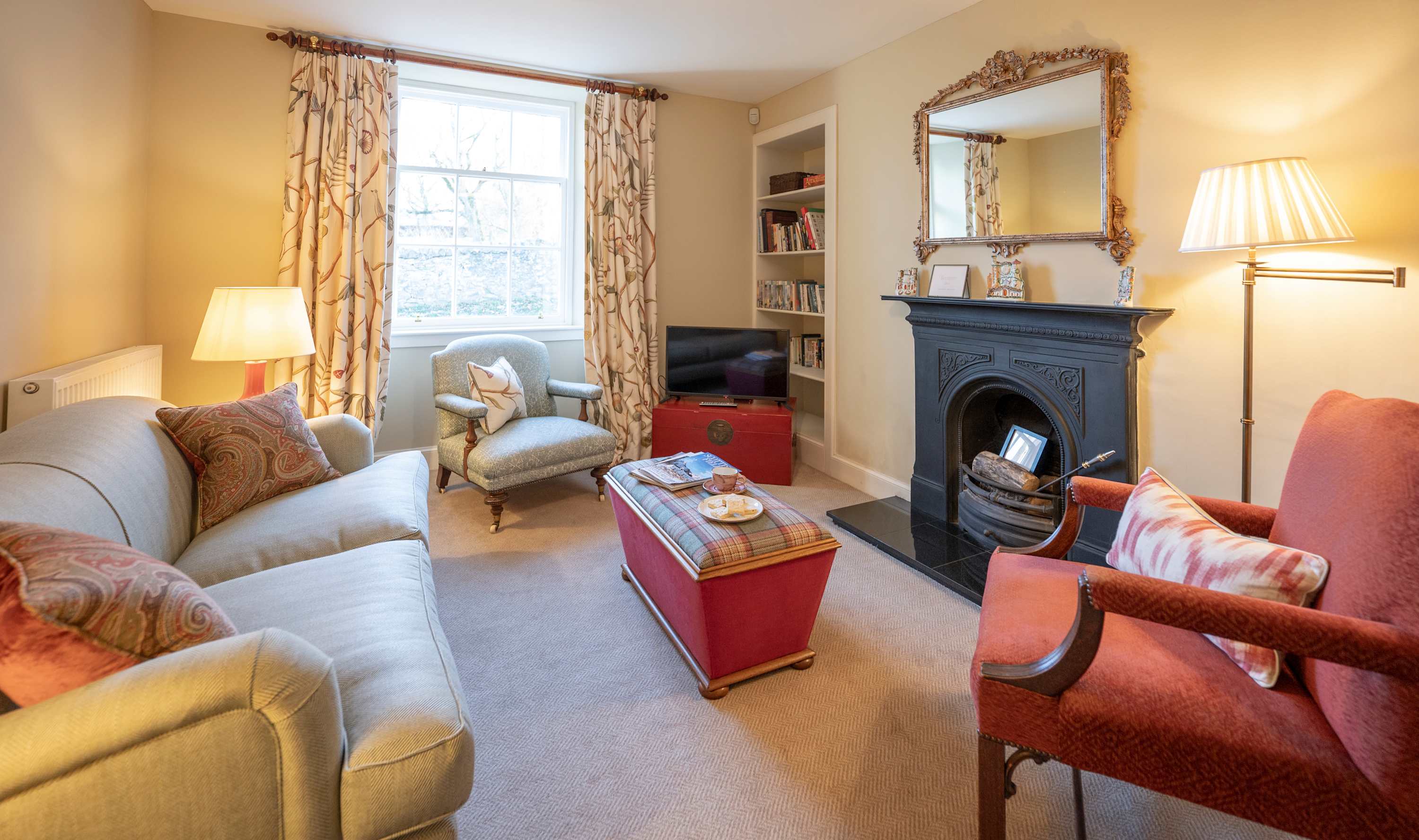 Relaxed Living Room with Fireplace Feature