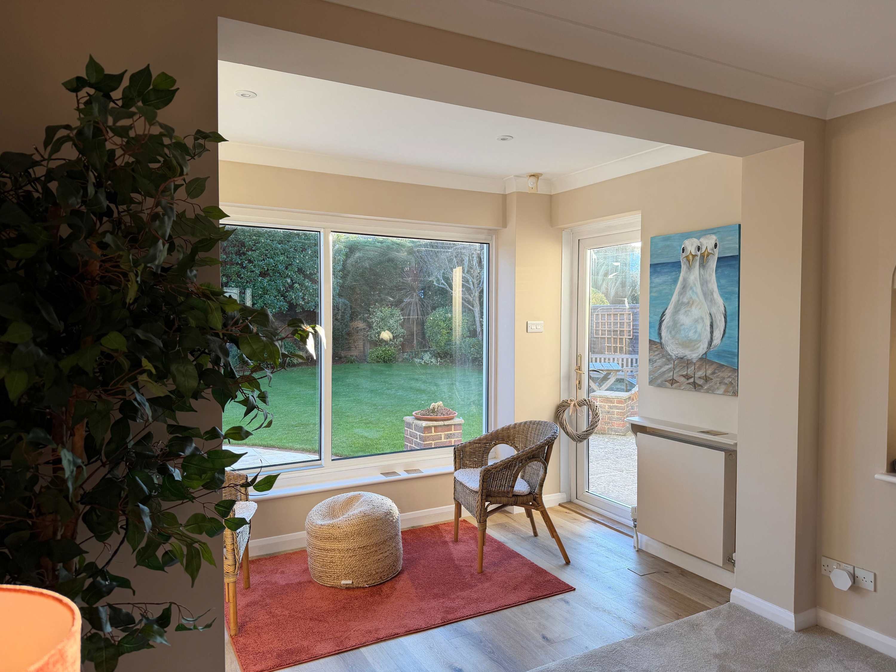 Coffee overlooking the sunny garden to start your day