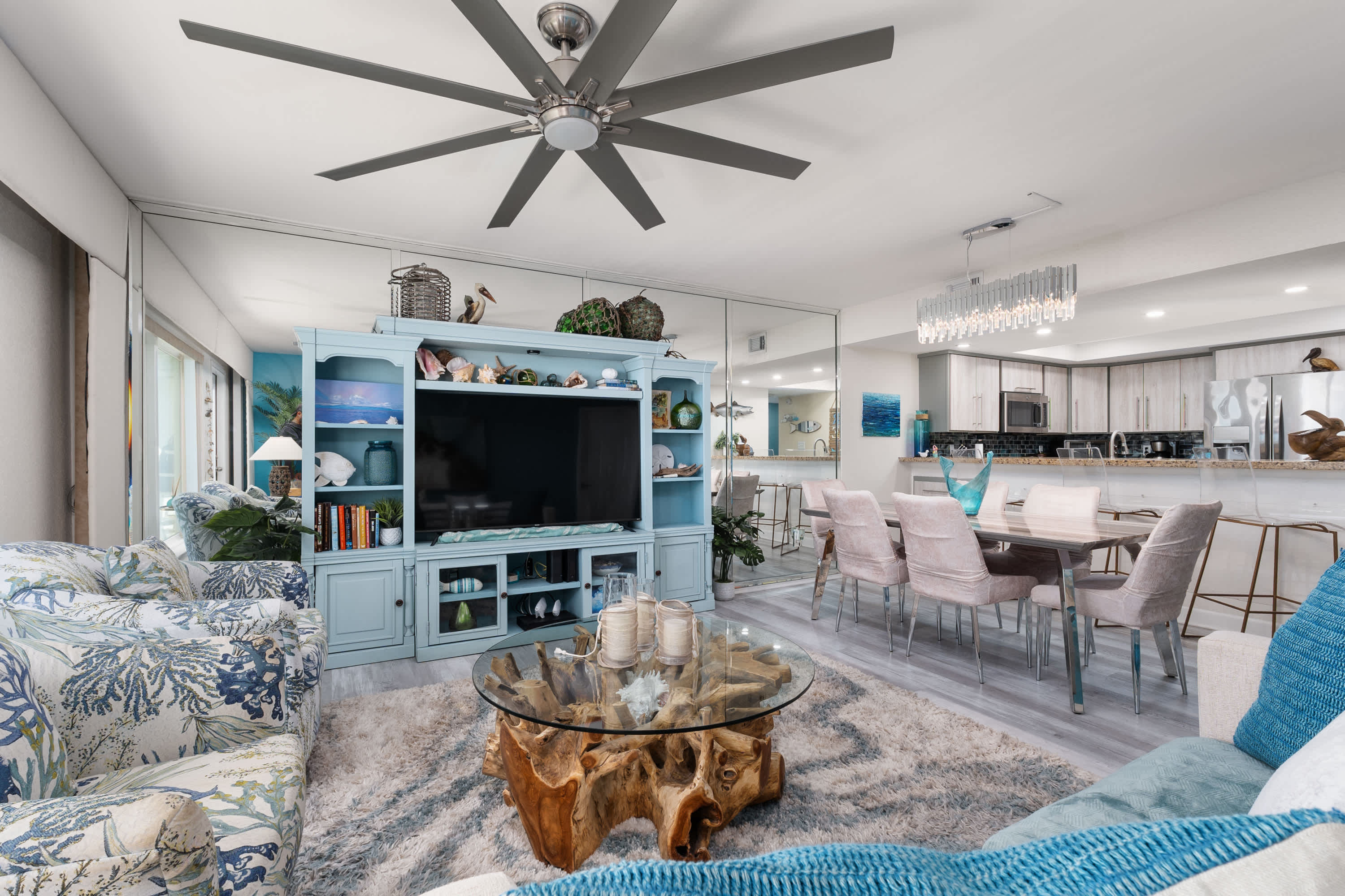 Living + dining layout with tons of natural light