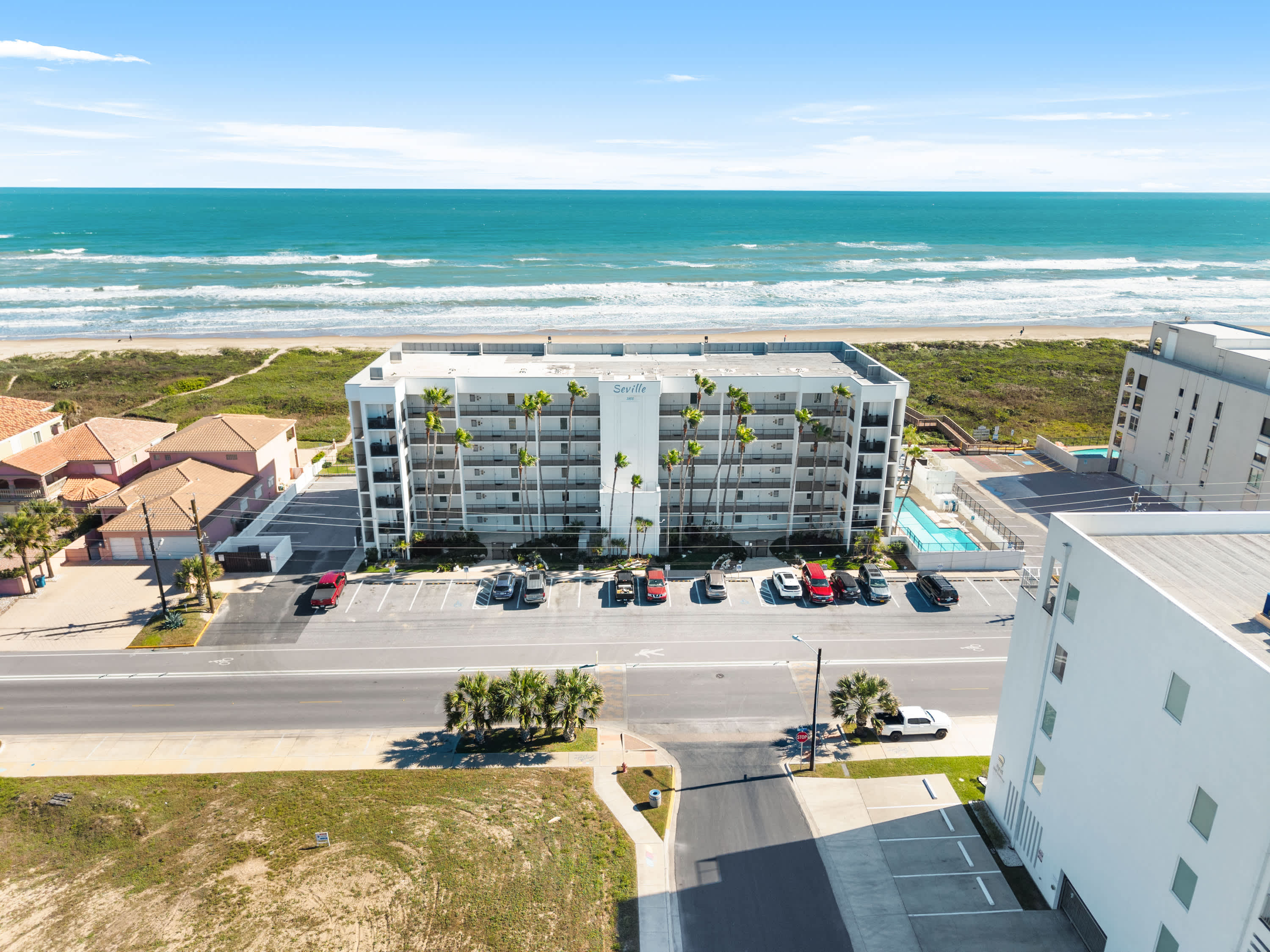 Aerial view of the building 