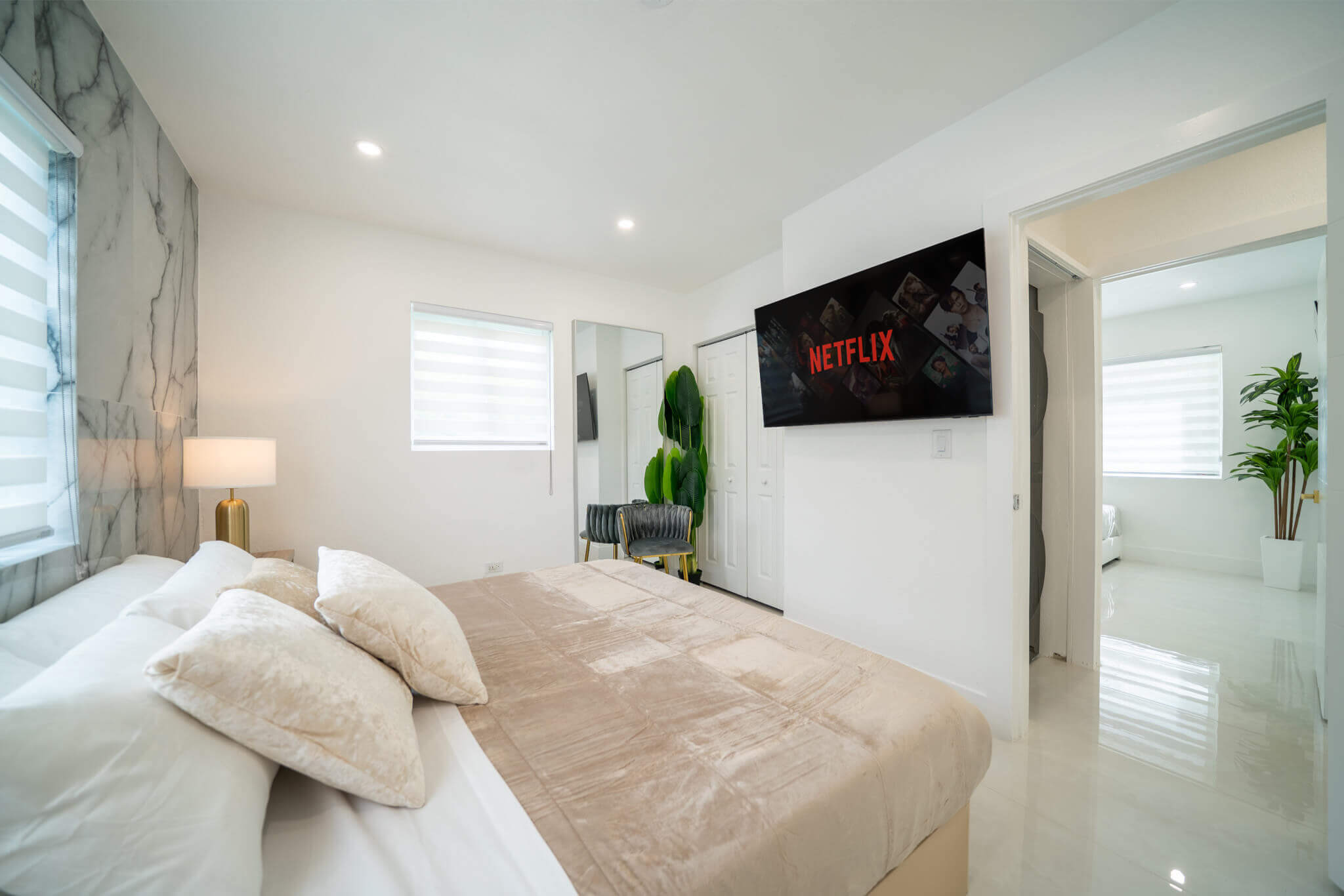 Guest Bedroom with smart TV