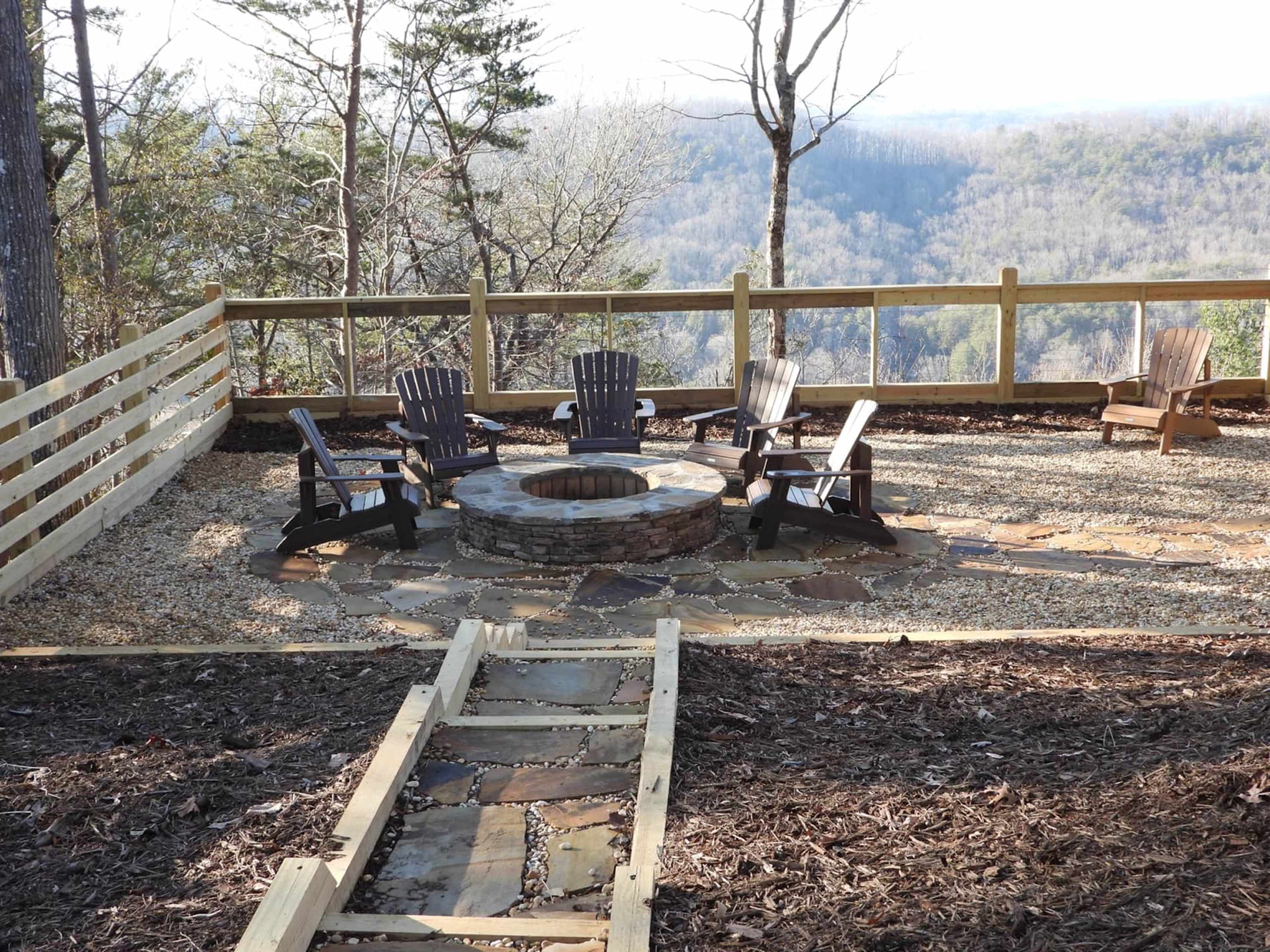 Enjoy campfire nights with a view of the mountains