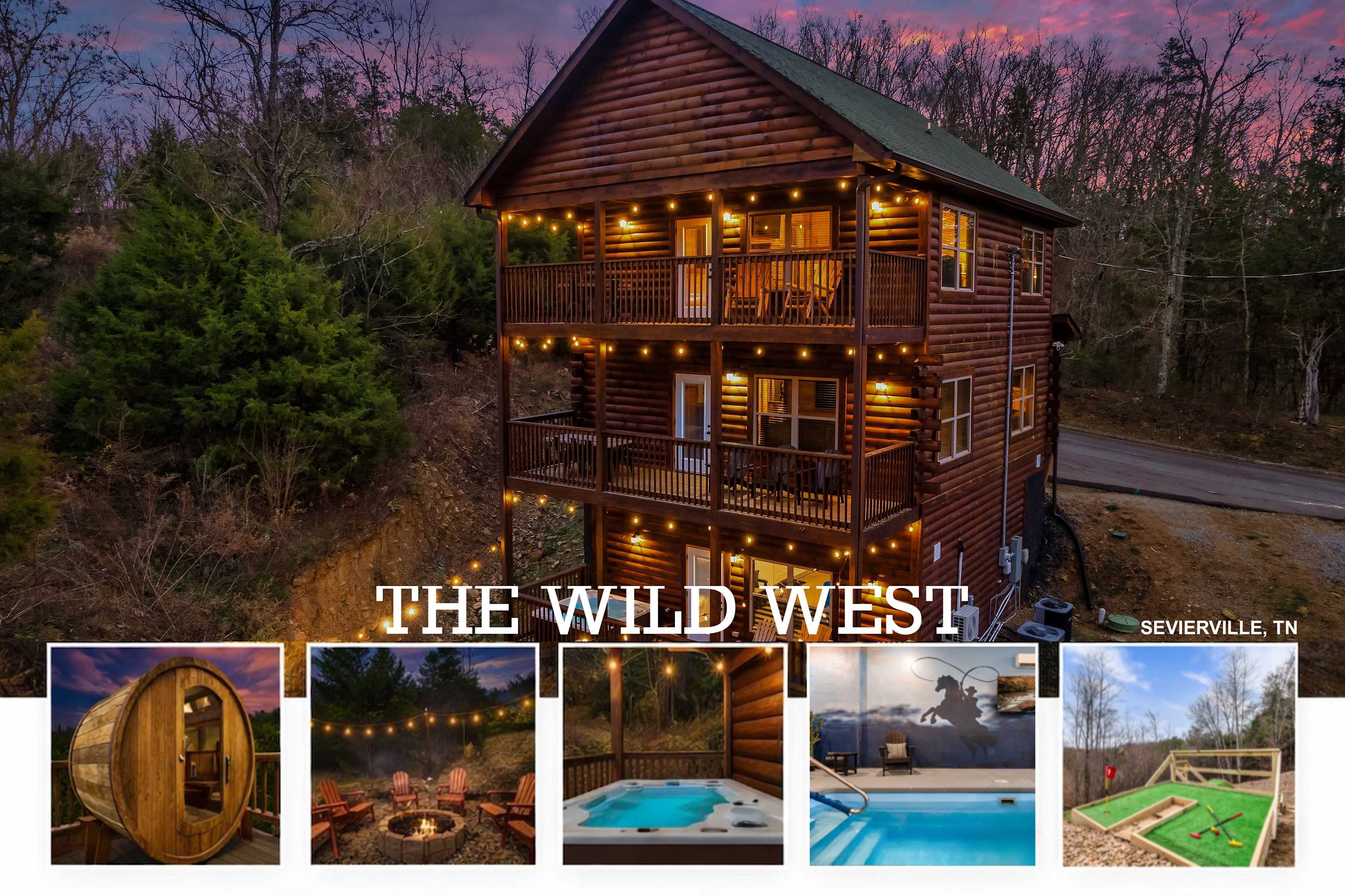 Family Cabin with Fire Pit, Sauna & Mini Golf!