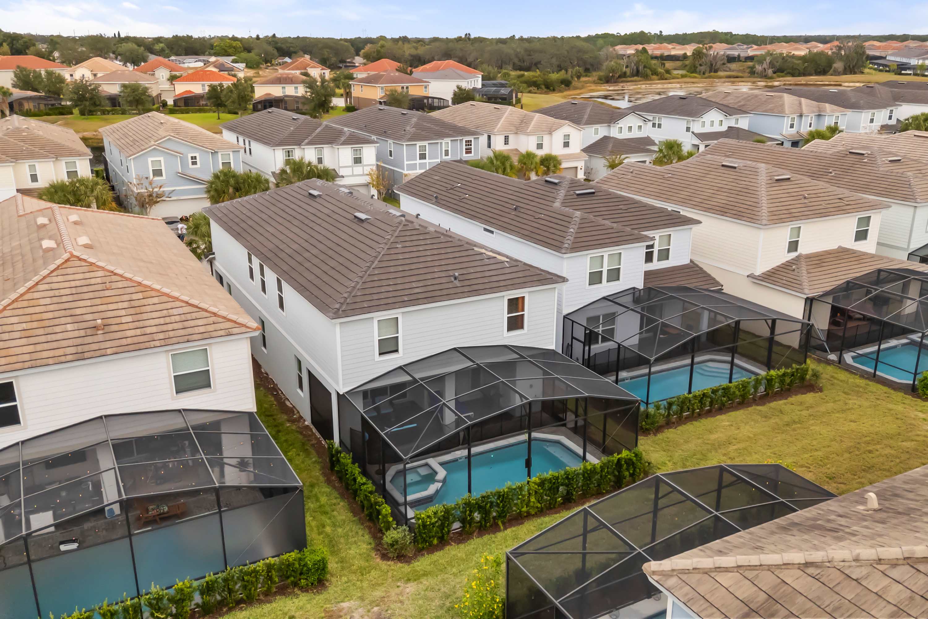 Aerial view of the homes at Solterra resort