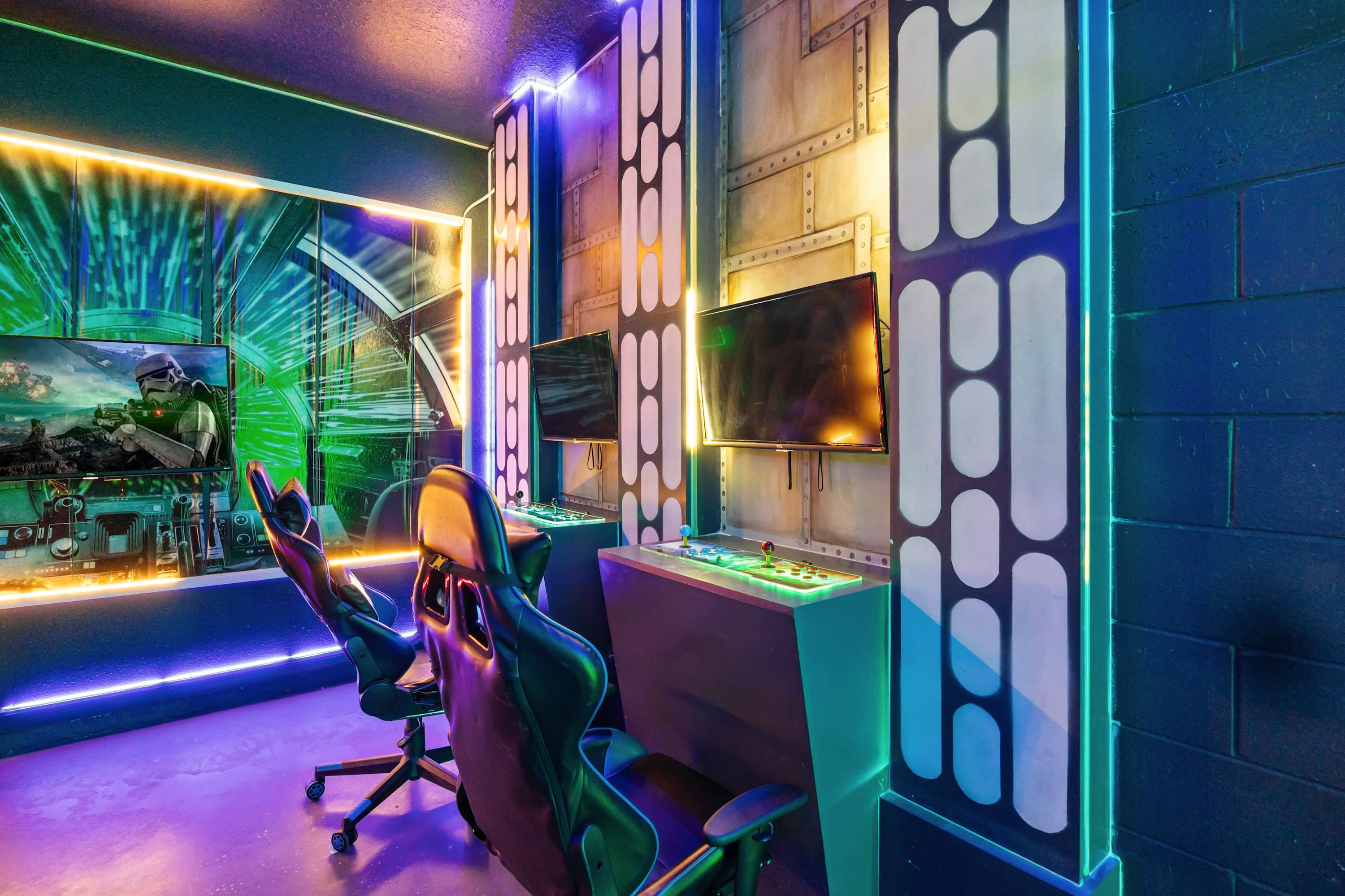 Games room with great video games set up 