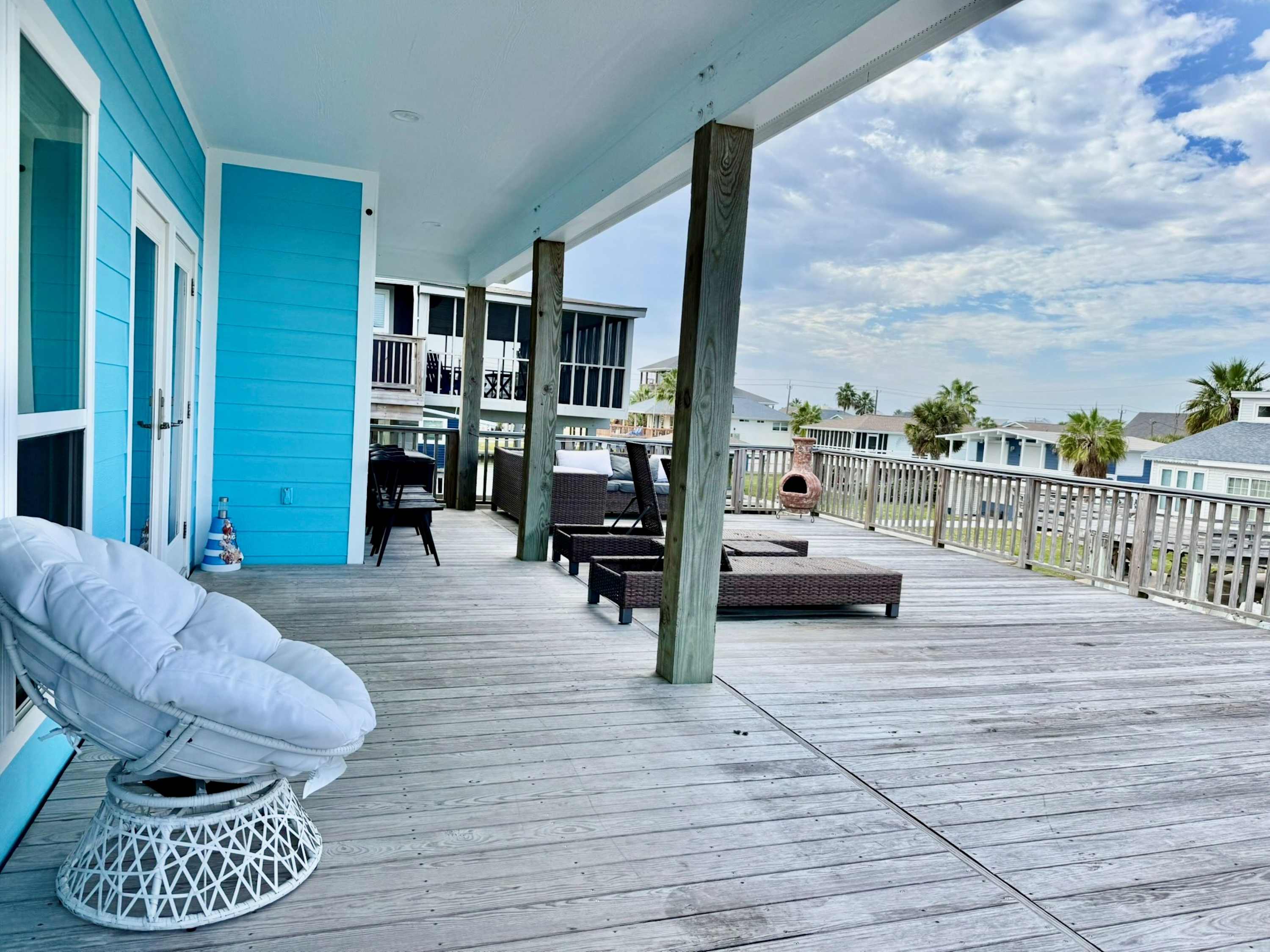 Lounge the day away in the sunshine on the upper-level deck​