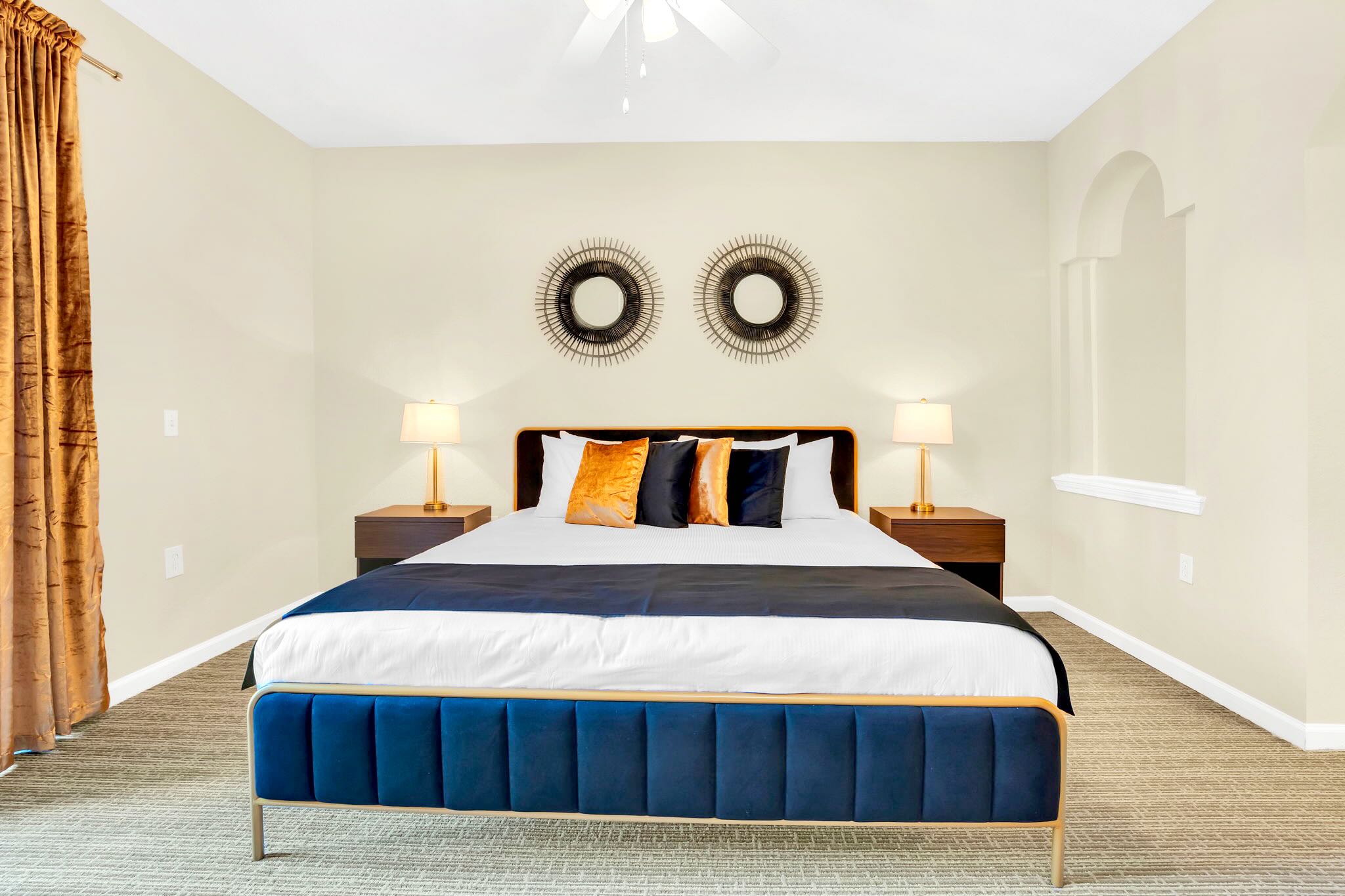 King bedroom with balcony access