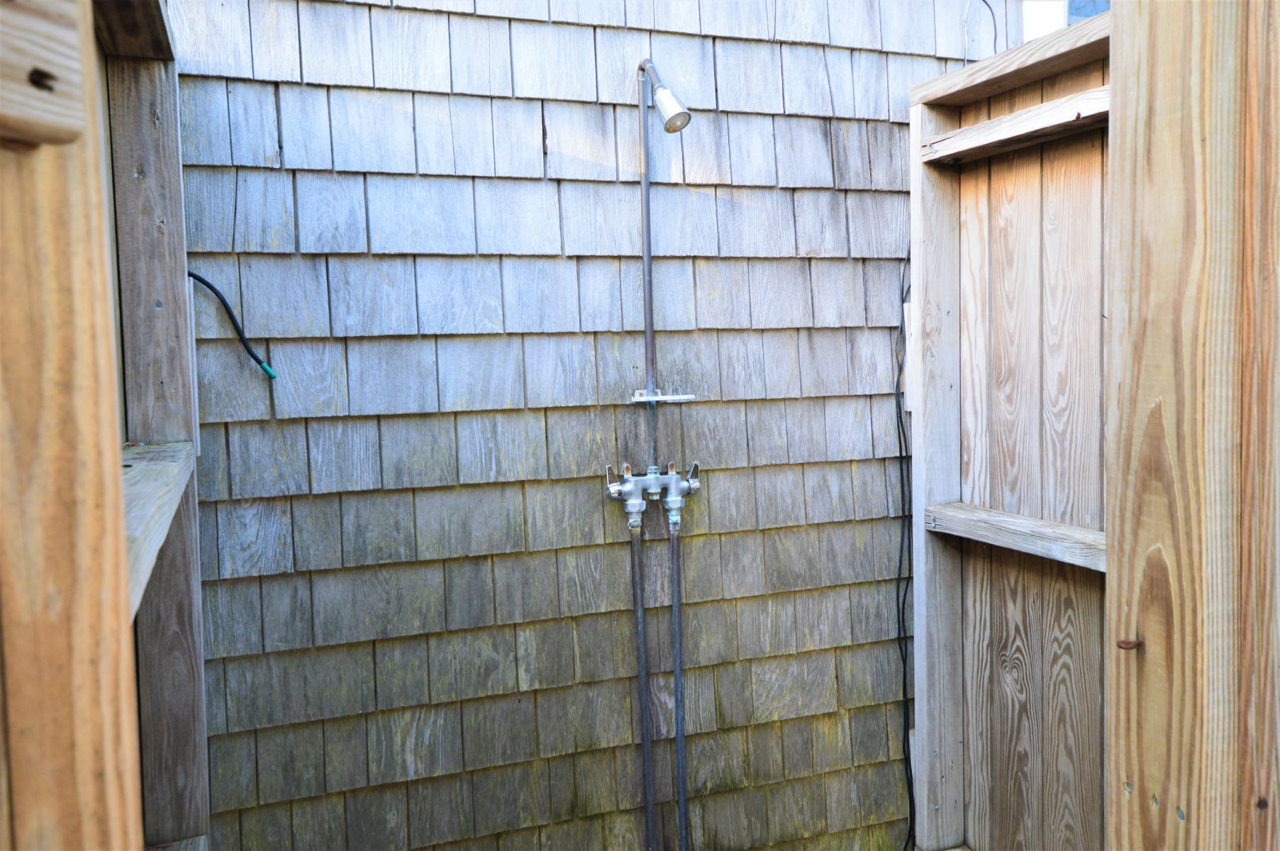 Classic Cape Cod outdoor shower - rinse off after Coast Guard Beach or First Encounter Beach and enjoy true summer living.