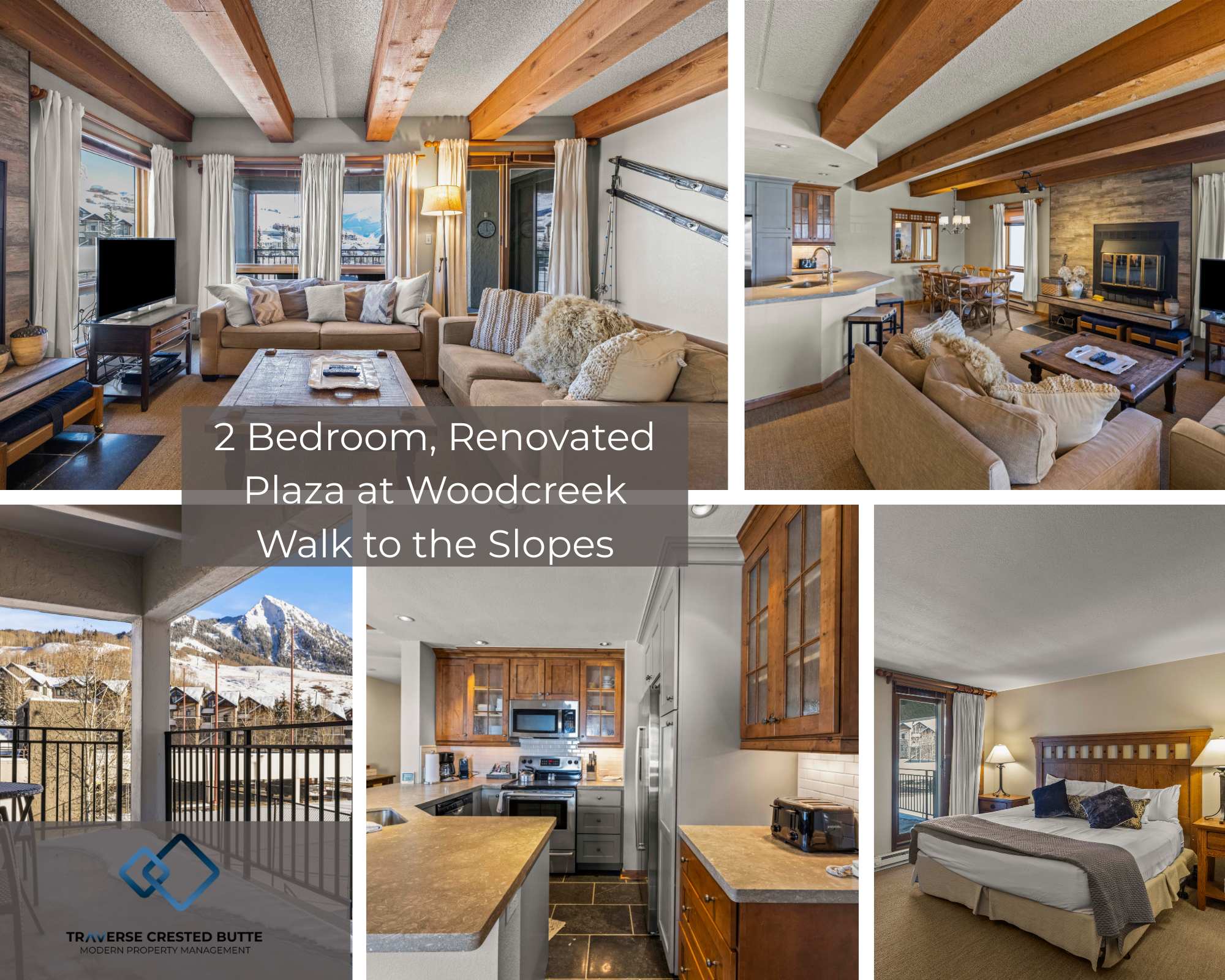Modern Finishes and Cozy Vibes Plaza 2 BR mtn view — Crested Butte, CO — vacation rental
