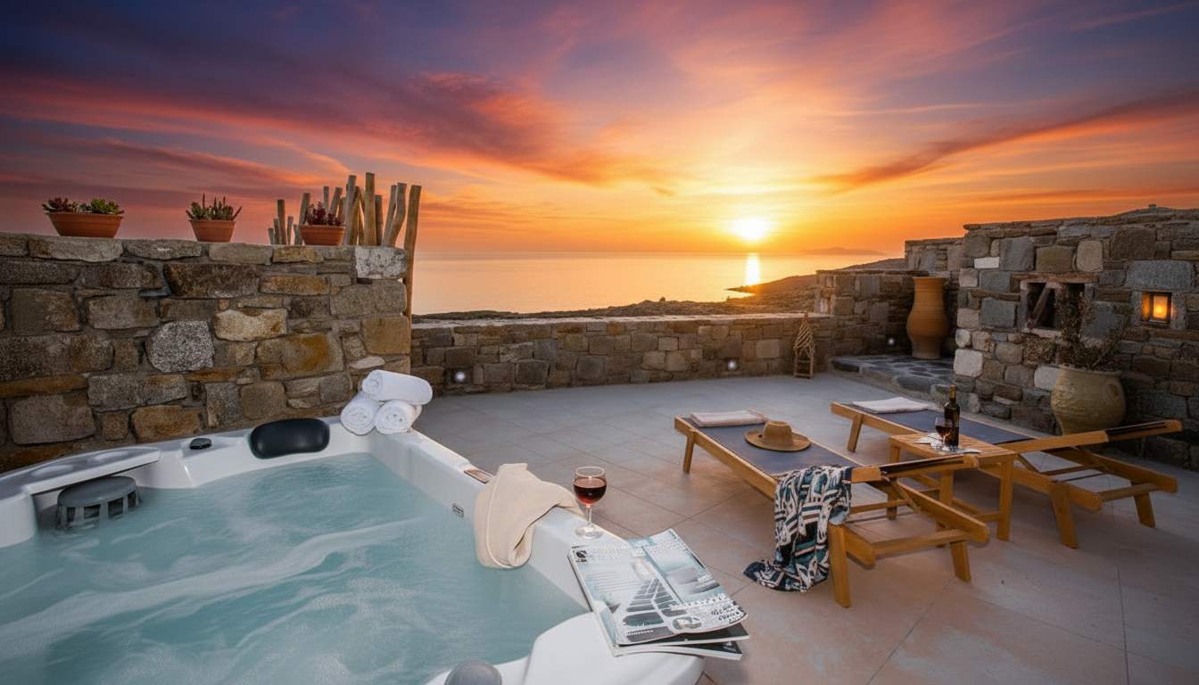 Intimate Mykonos Luxury Suite w Jacuzzi & Sea View — holiday rental in Mykonos