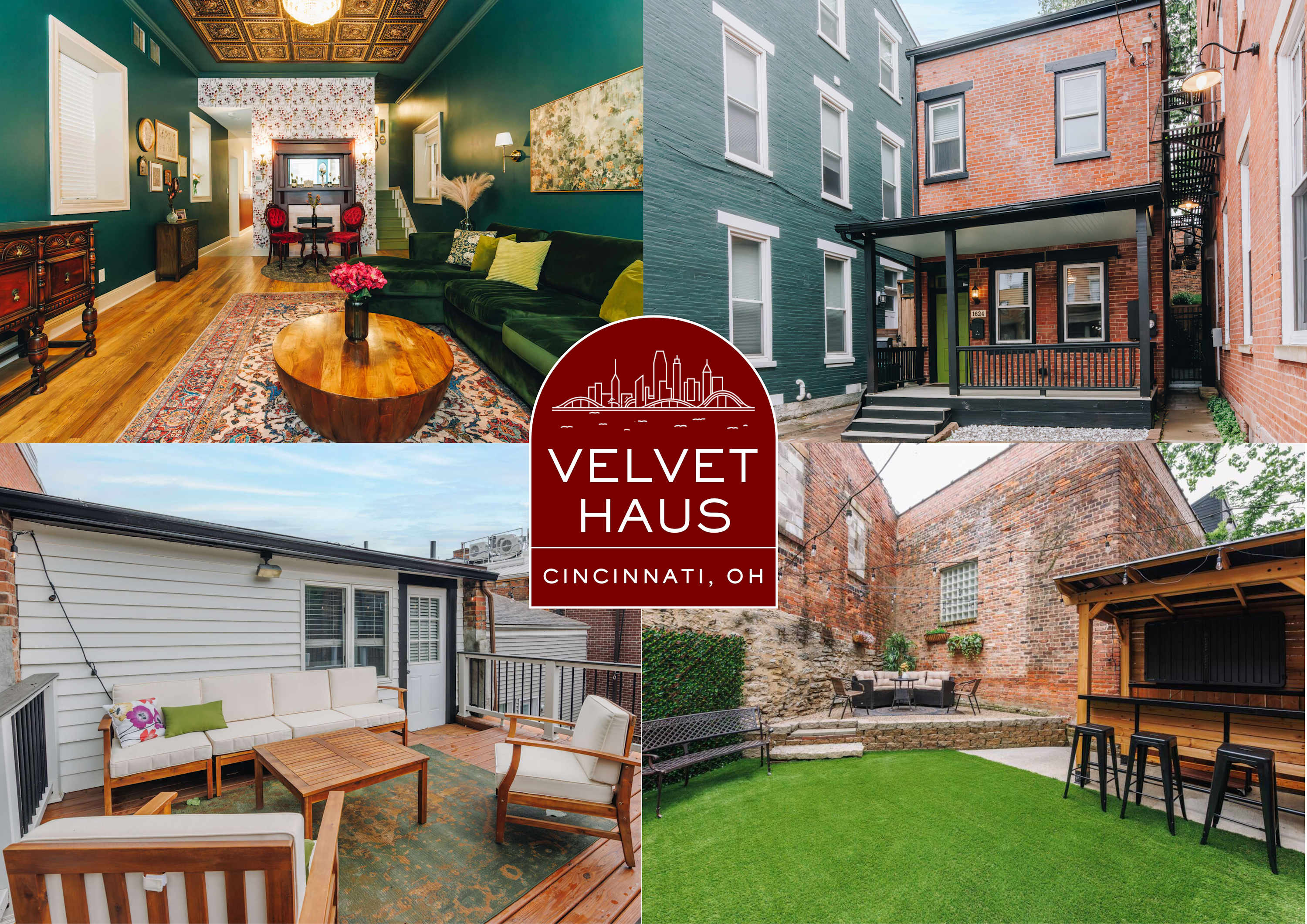 Velvet Haus • Downtown • 3rd Floor Deck • Backyard — Cincinnati, OH — vacation rental