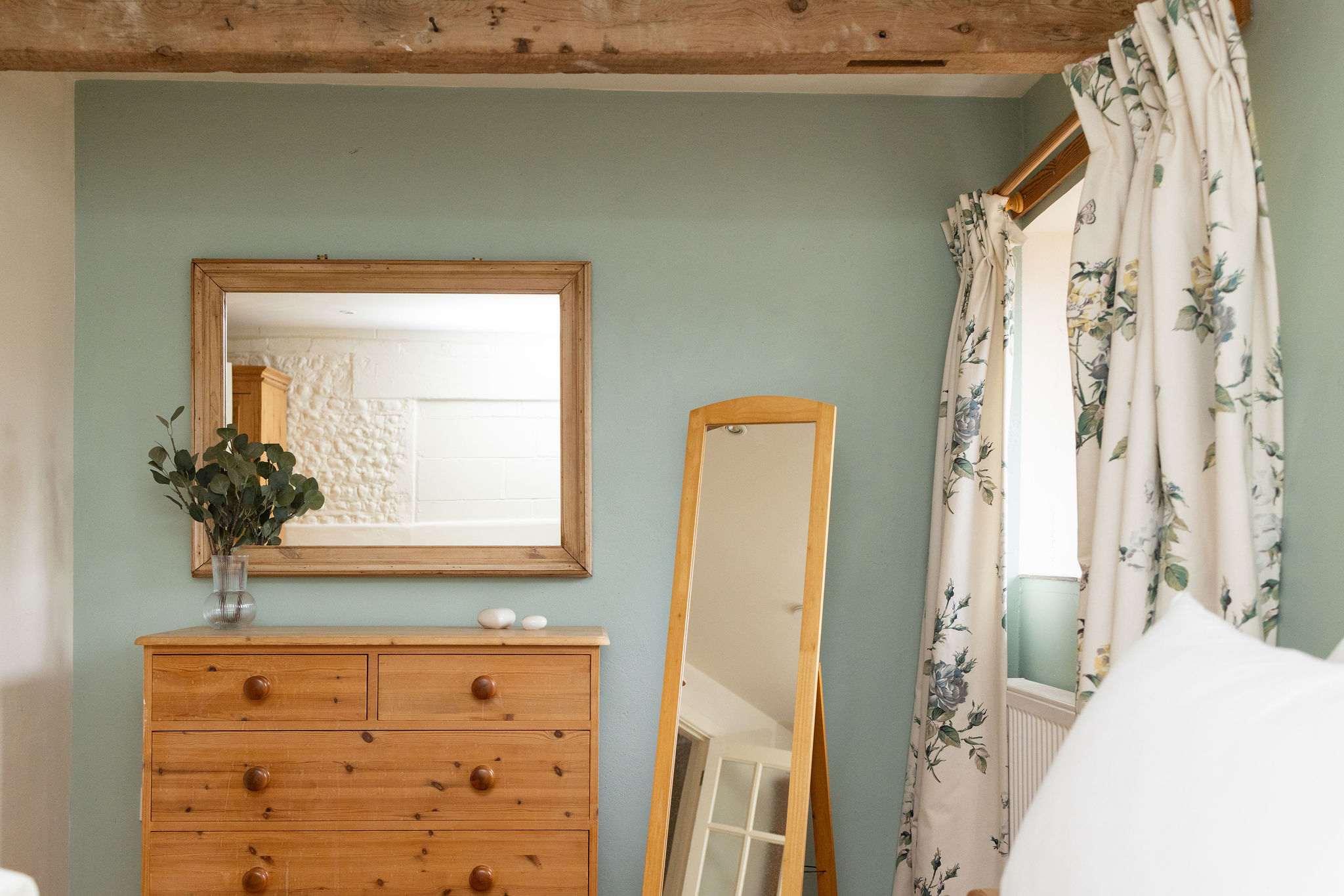 Country cottage decor runs through the property.